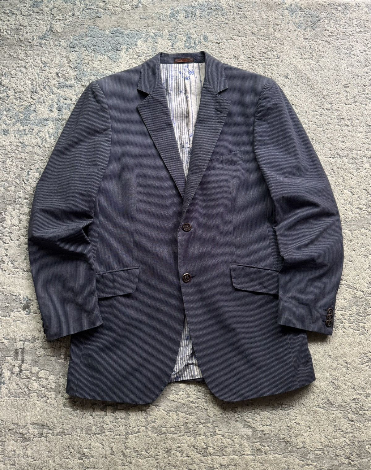 Etro Etro Navy Striped cotton Blazer Size 52 italy Size 52R - 1 Thumbnail