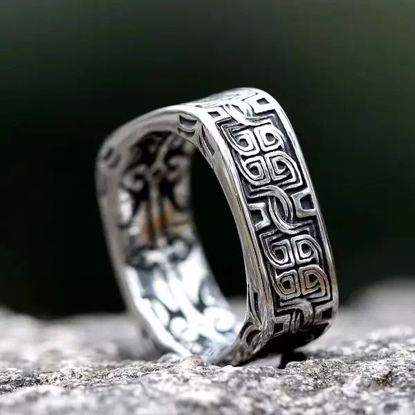 Jewelry Kuramochi x nji Art Carved Ring ( size 7 to 13 ) Size ONE SIZE - 3 Thumbnail