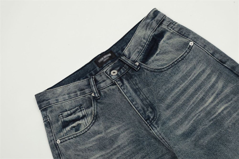 Japanese Brand Washed distressed pocket embroidery loose wide-leg jeans Size US 34 / EU 50 - 4 Thumbnail