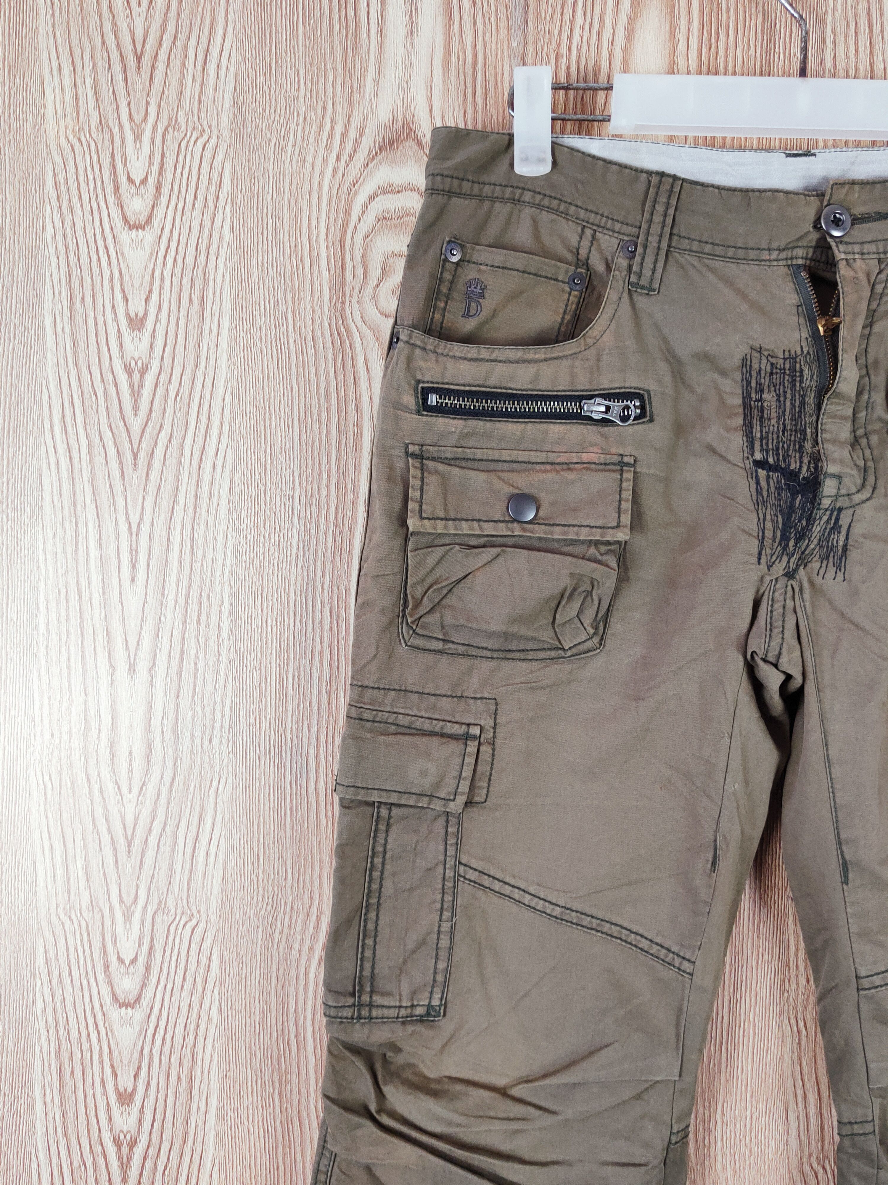 Japanese Brand DL Destrad Khaki Multipocket Tactical Cargo Pants #W528 Size US 31 - 5 Thumbnail