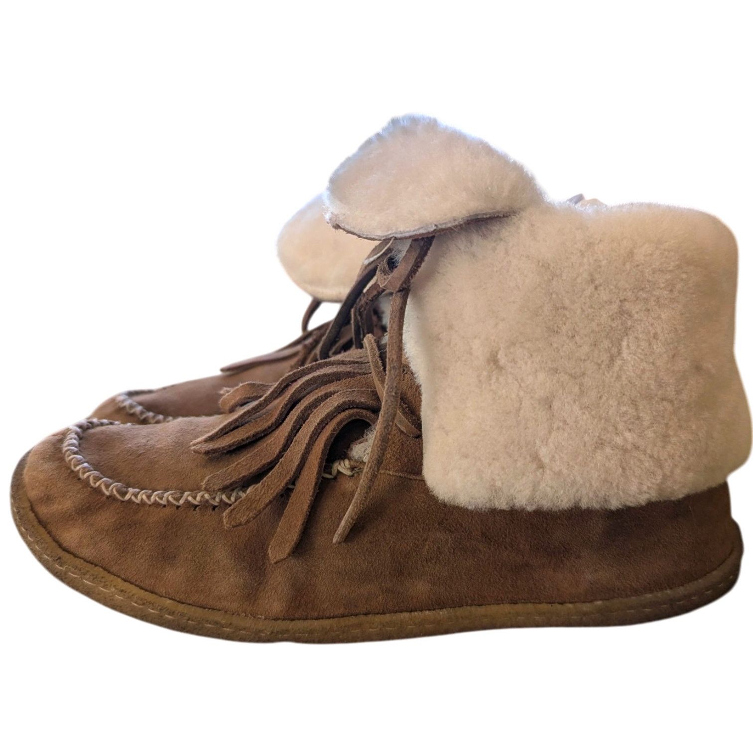 Anthropologie Anthropologie Laidback London Kilty Suede Sherpa Moccasins Size US 7.5 / IT 37.5 - 2 Thumbnail