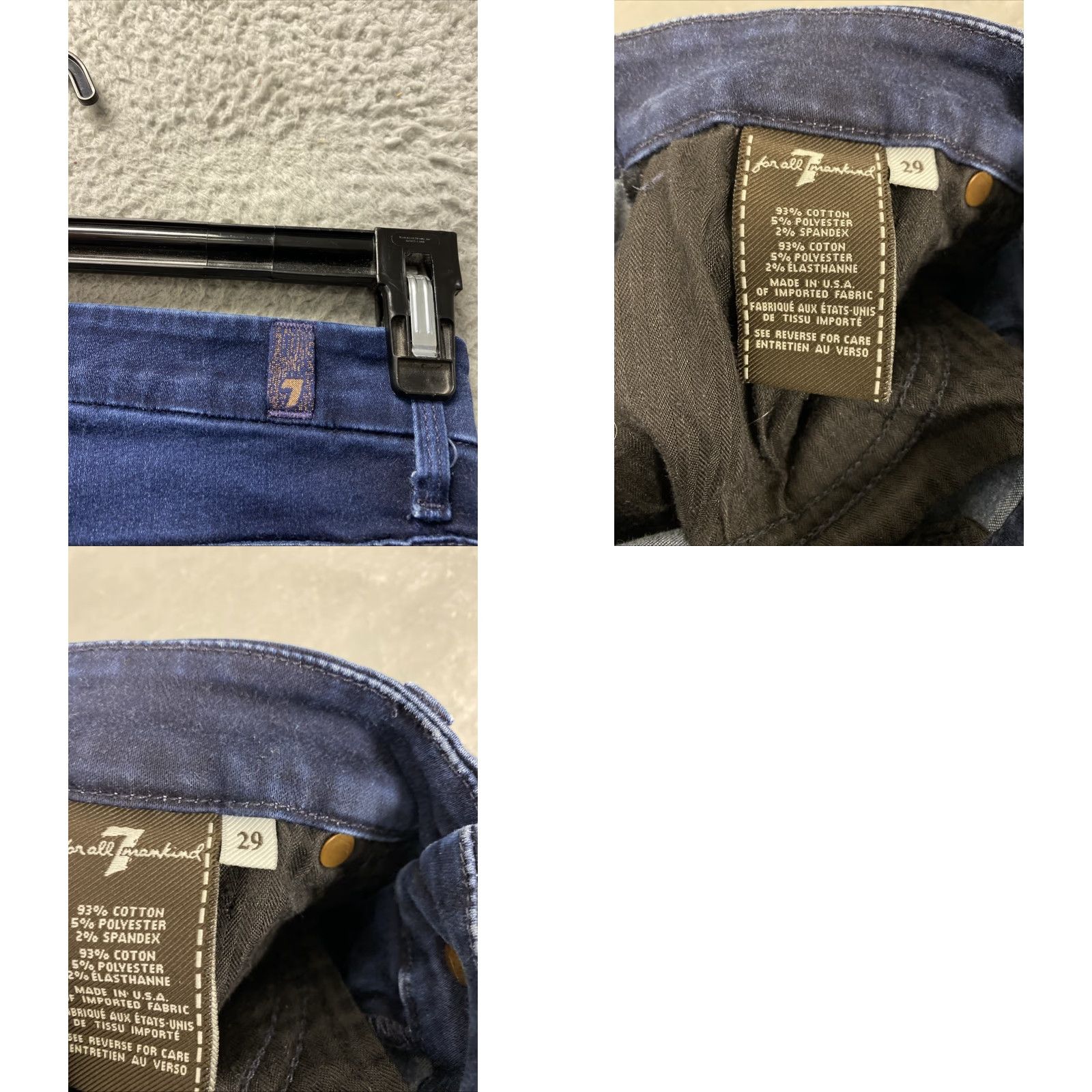 7 For All Mankind Seven for All Mankind Jeans Women’s 29x26 Blue Slim Low Rise Full Length Pockets Knit Cotton Blend Regular Size Type: Jeans Women Size 29" - 9 Thumbnail