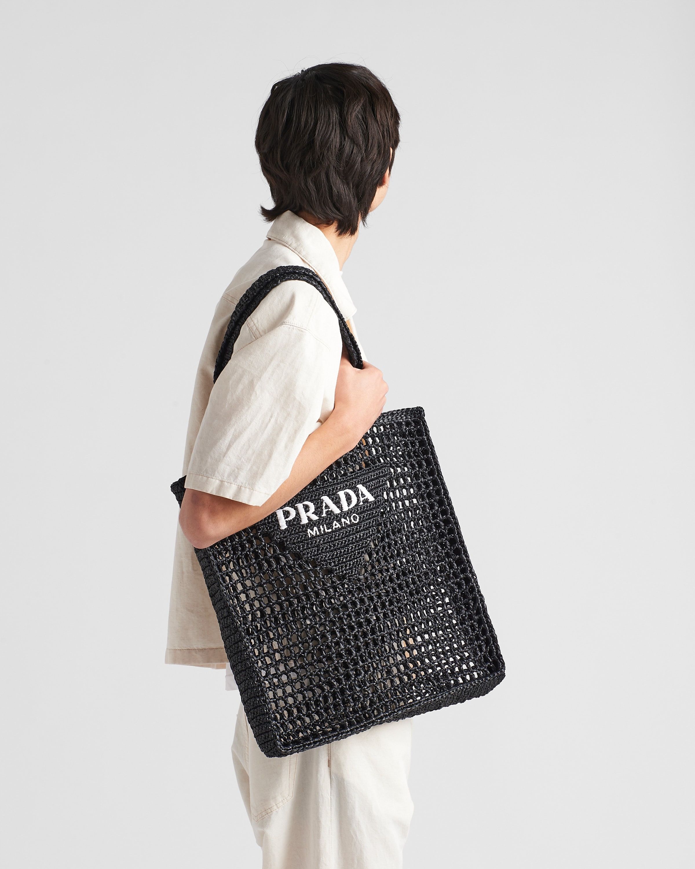 Prada o1bcso1str1025 Size: OS / Crochet Tote Bag in Black Size ONE SIZE - 2 Thumbnail