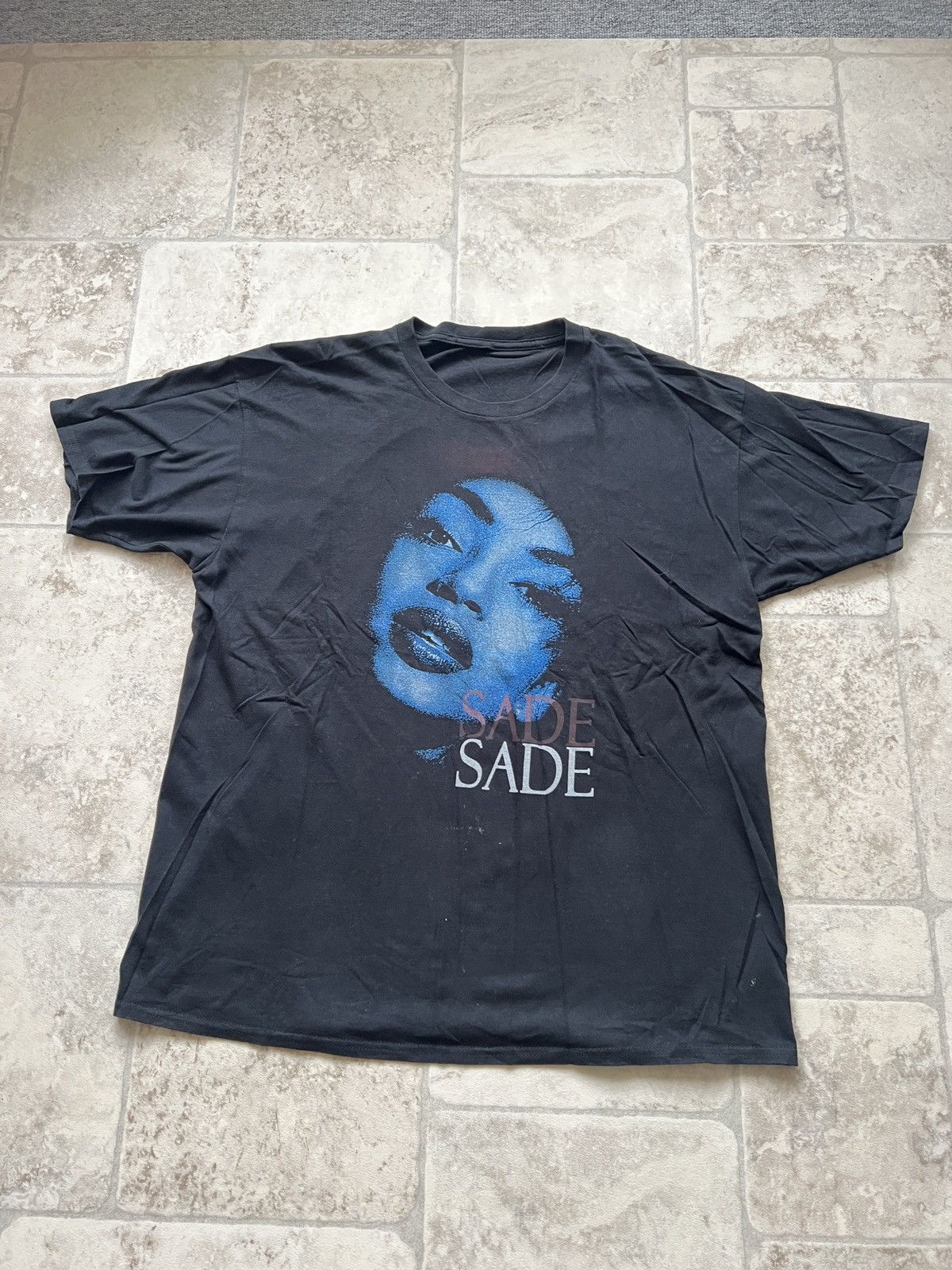 image of Sade Vintage Tour Merch T Shirt Pin Up Music T Shirt in Black, Men's (Size XL)