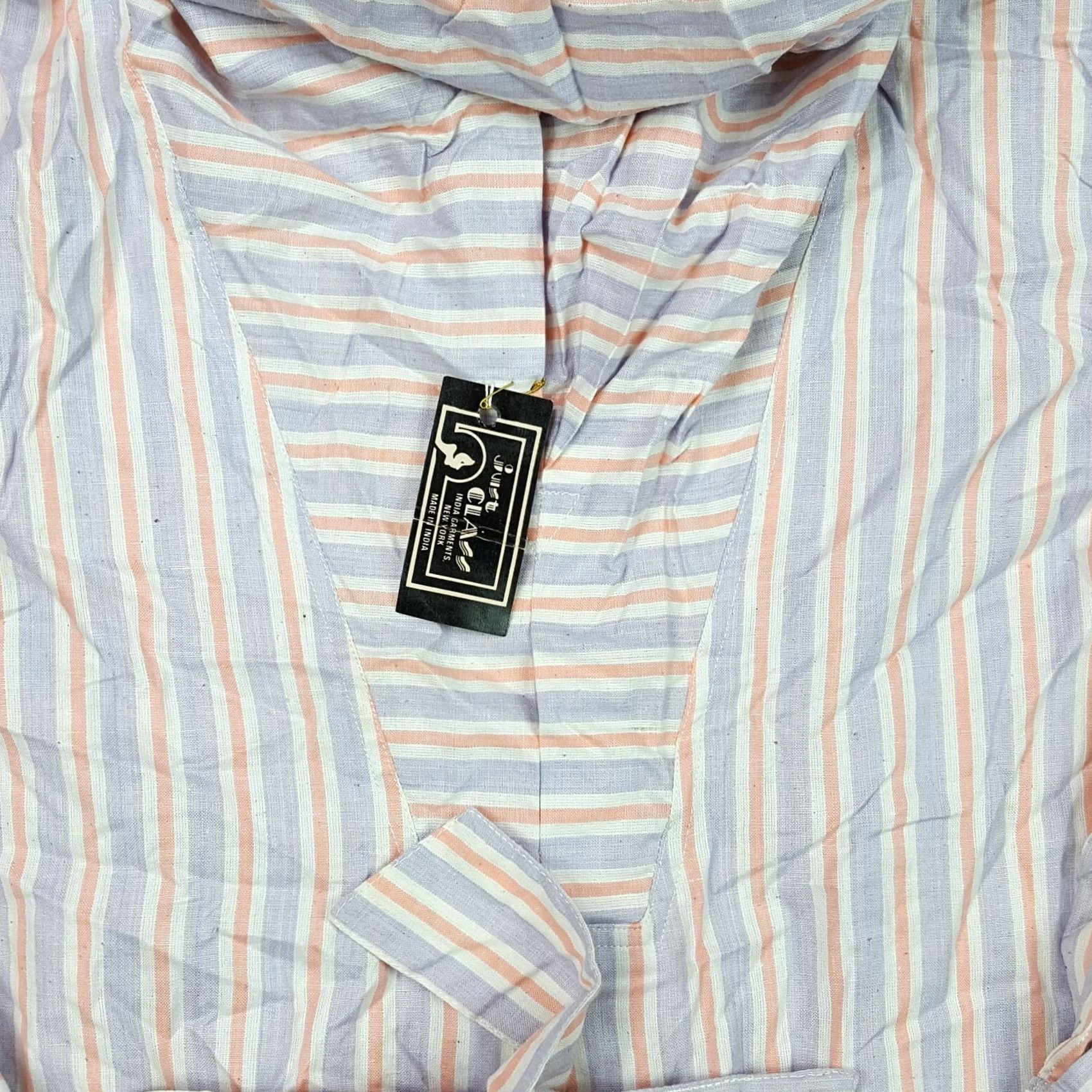 Vintage VINTAGE Striped Dress Shirt Women's Size S Roll Collar Retro Lounge Shirt Gown Size S / US 4 / IT 40 - 3 Thumbnail