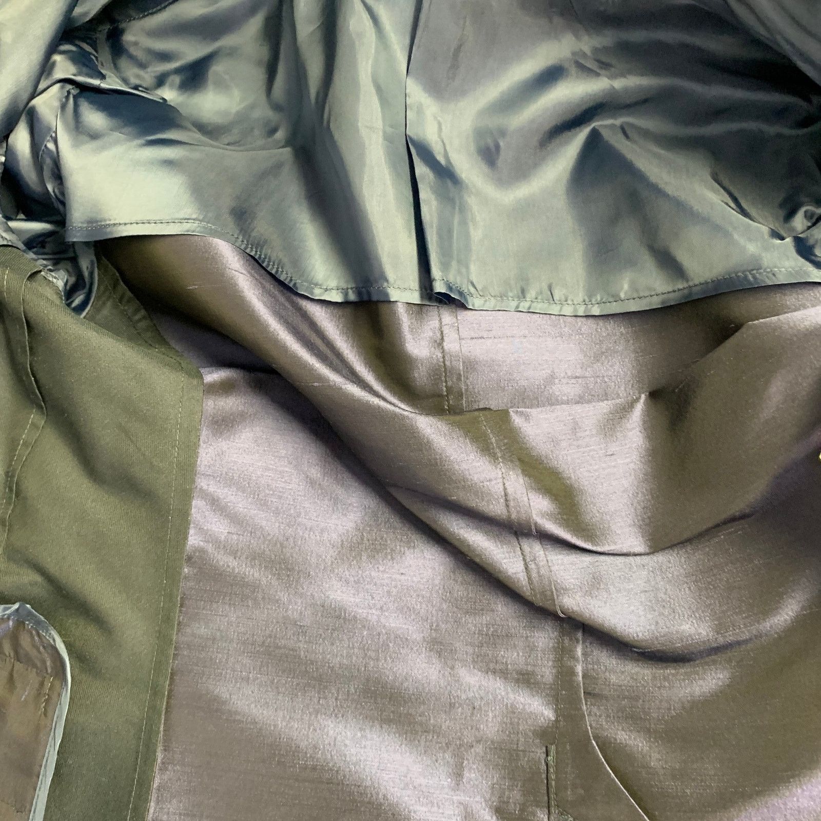 Emporio Armani EMPORIO ARMANI Regular Metallic Blue Silk Shantung Coat Size 34R - 6 Thumbnail