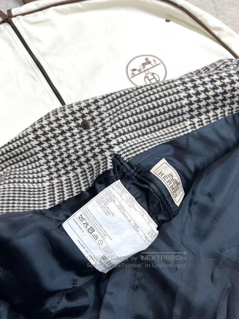 Hermes Hermes Houndstooth Coat, 100% Premium Wool Size US M / EU 48-50 / 2 - 6 Thumbnail