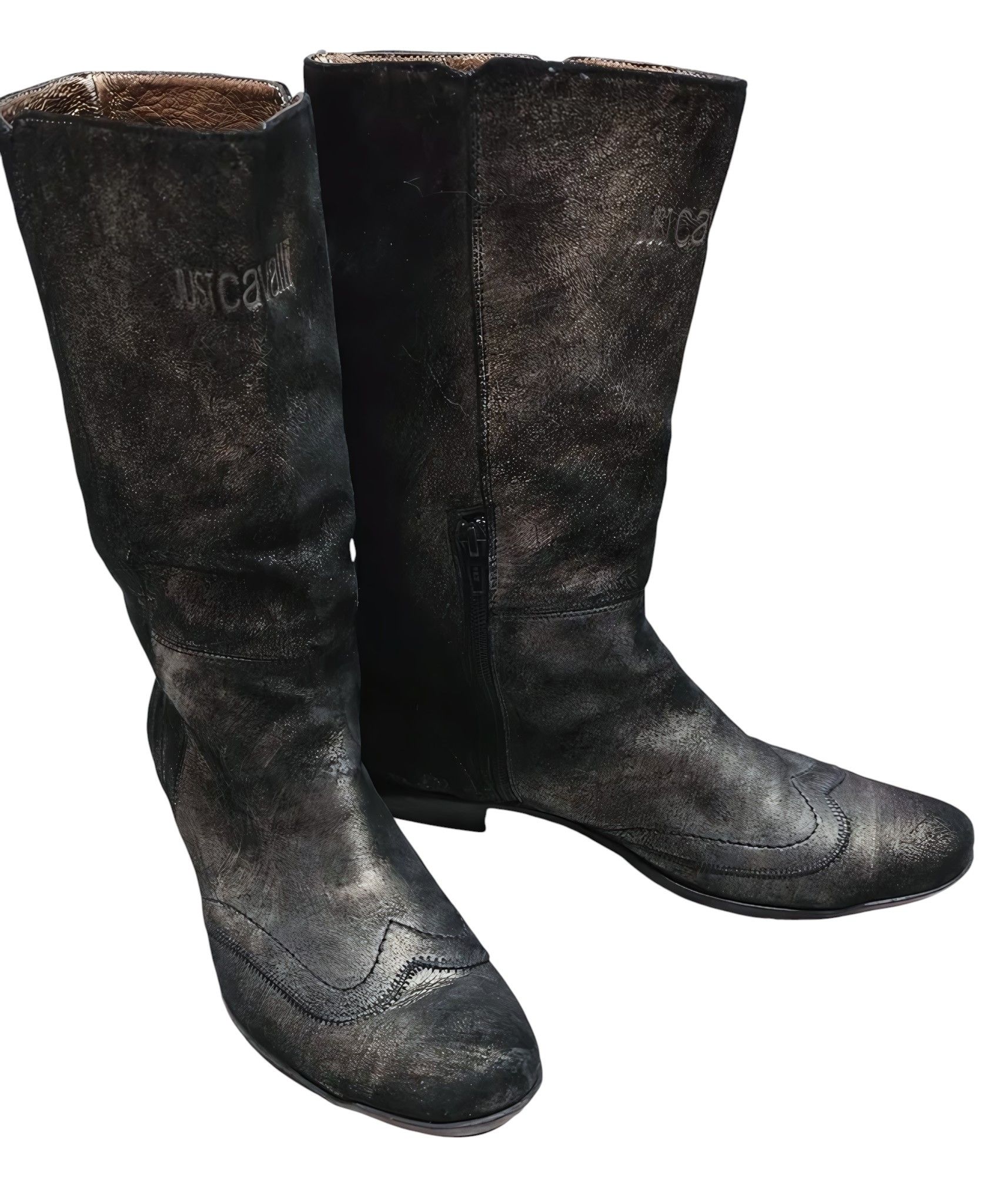Roberto Cavalli LEATHER HIGH BOOTS Size US 8 / EU 41 - 1 Thumbnail