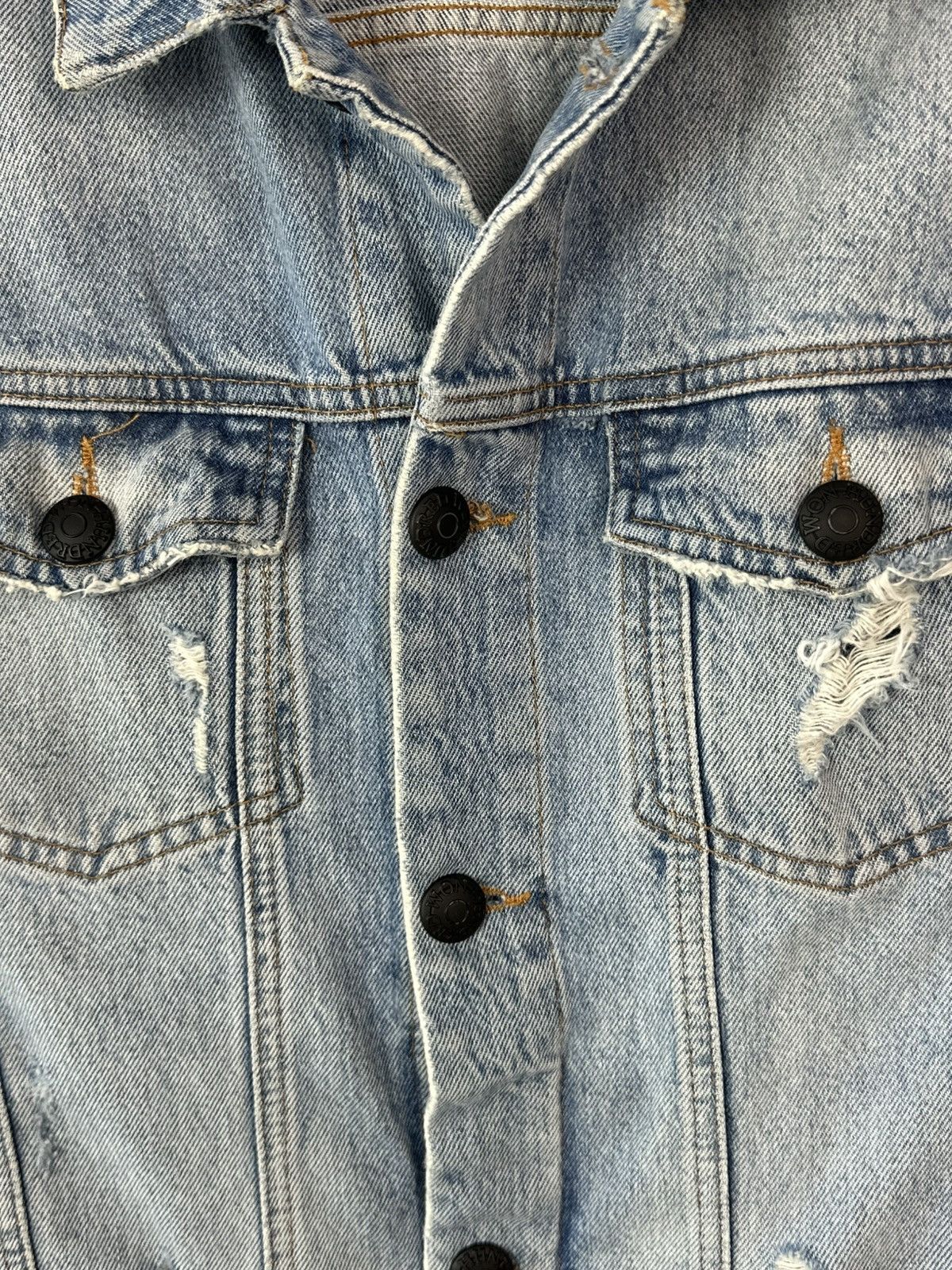 Won Hundred Won Hundred Distressed Washed Blue Men’s Denim Jacket Size US L / EU 52-54 / 3 - 7 Thumbnail