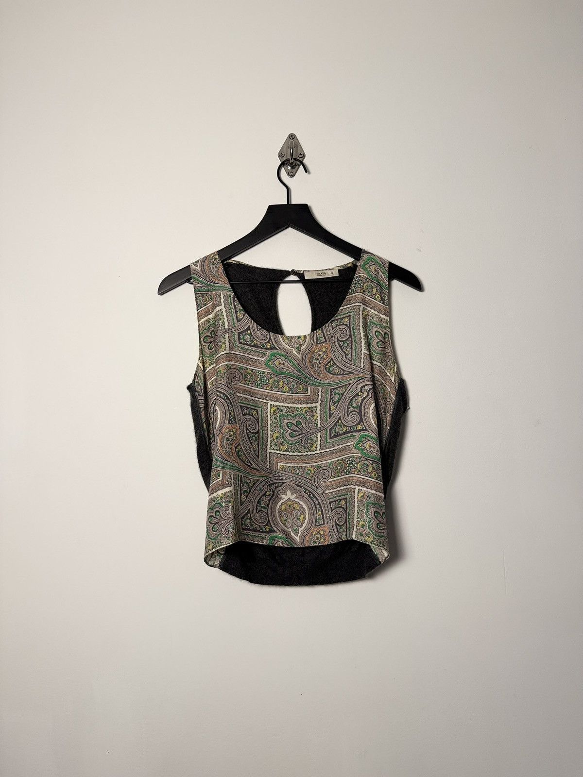 Prada Archive Paisley Hybrid Sleeveless Top