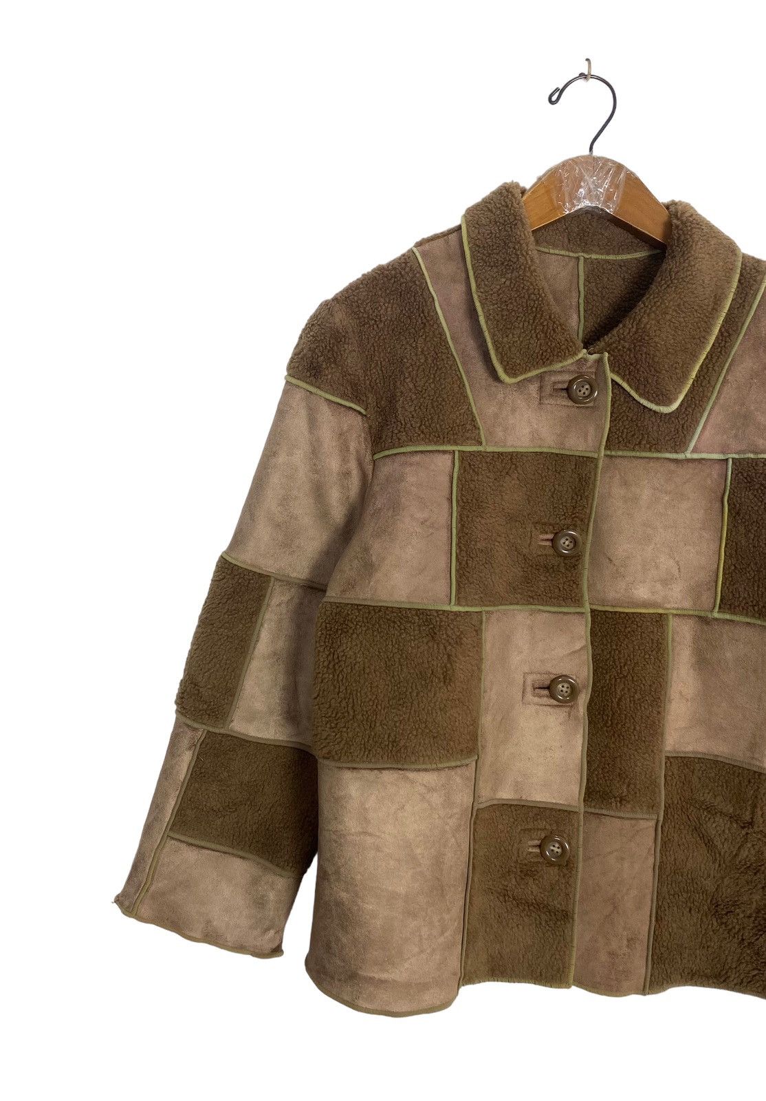 Japanese Brand Rare‼️ Frohlich Japan Patchwork Pile Jacket Size M / US 6-8 / IT 42-44 - 2 Thumbnail