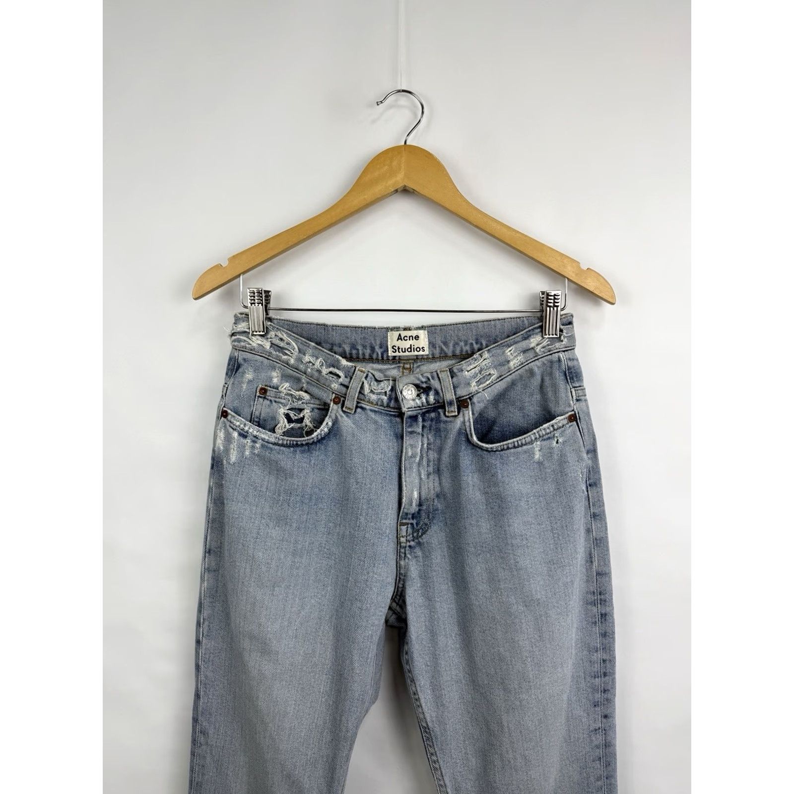 Acne Studios Acne Studios Width Flare Jeans Lita Indigo Fray Flared Jeans - 27/32 - Blue - Women John/Adult Regular Size 27/32 Size 27" / US 4 / IT 40 - 3 Thumbnail