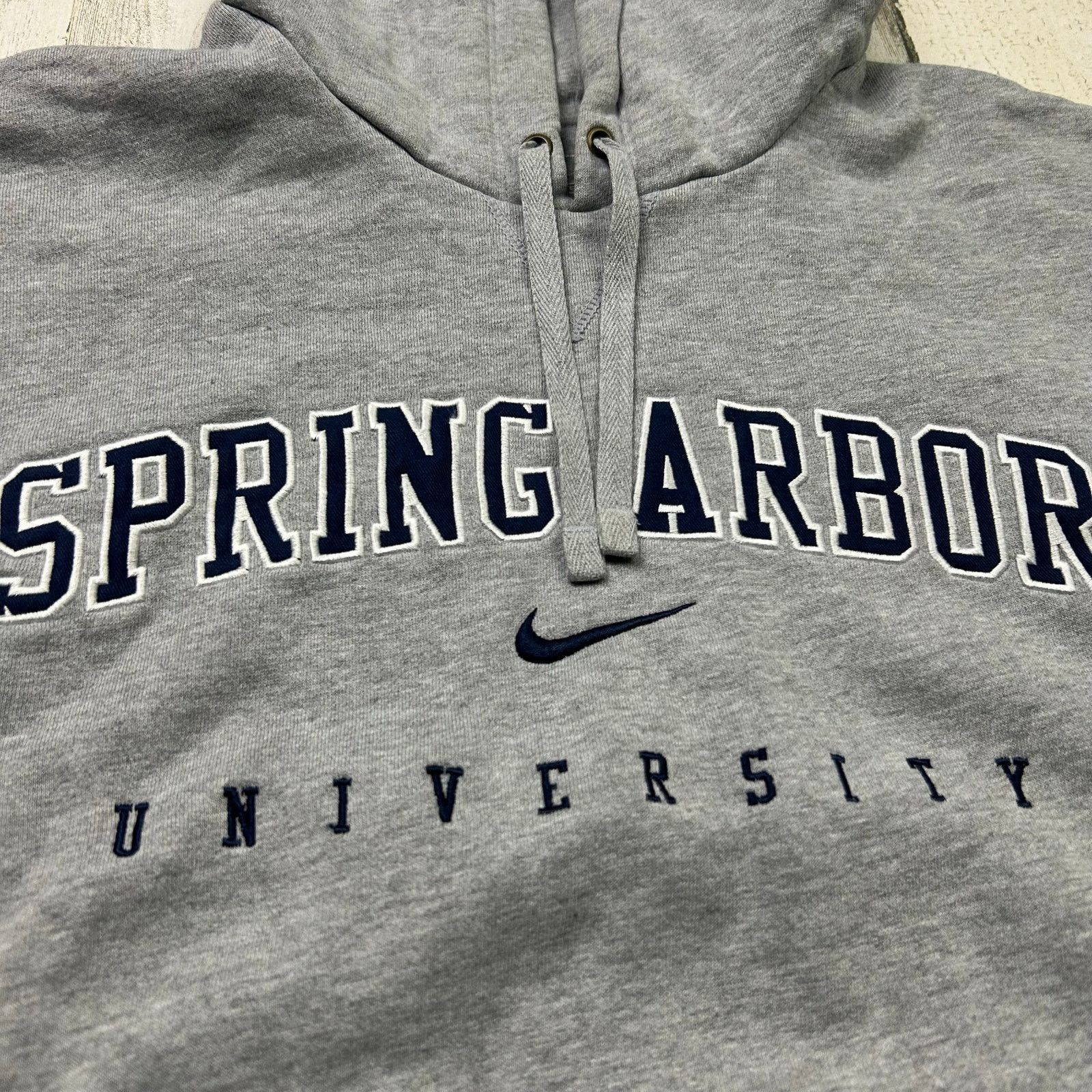 Nike × Vintage Vintage Nike Center Logo Spring Arbor University Hoodie Size US S / EU 44-46 / 1 - 2 Thumbnail
