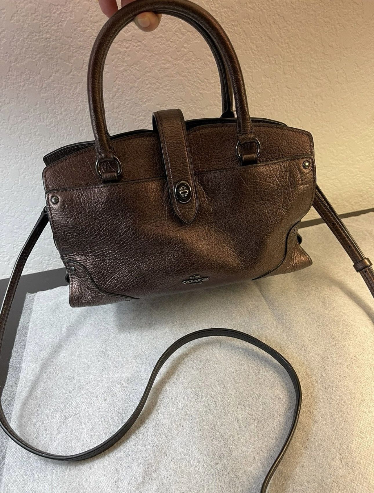Coach Coach Mercer Satchel 24 Grai Leather Shoulder crossbody bag Size ONE SIZE - 1 Thumbnail