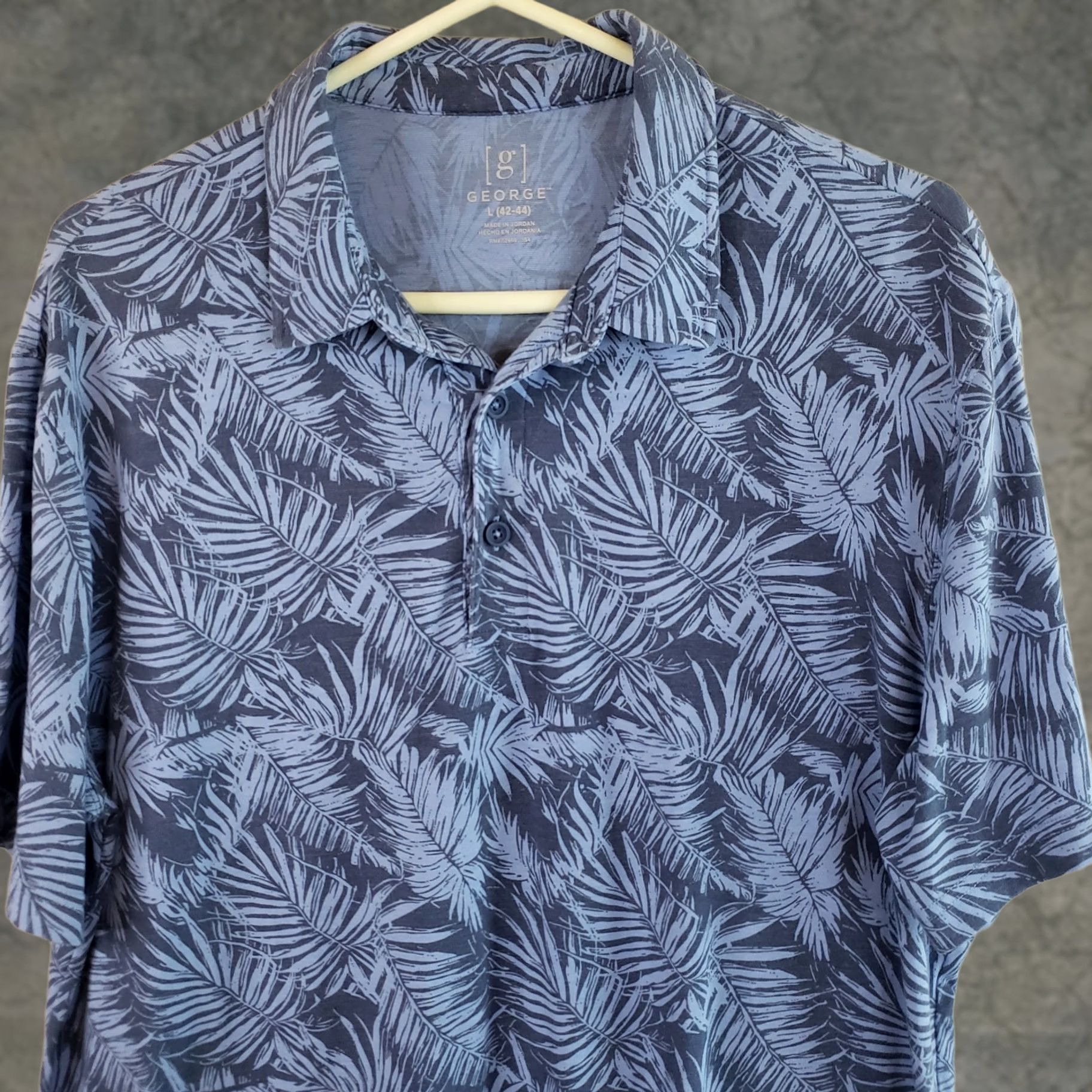 George George Hawaiian Short Sleeve Button Shirt Men Lg Blue Floral Shirt Size US L / EU 52-54 / 3 - 1 Thumbnail