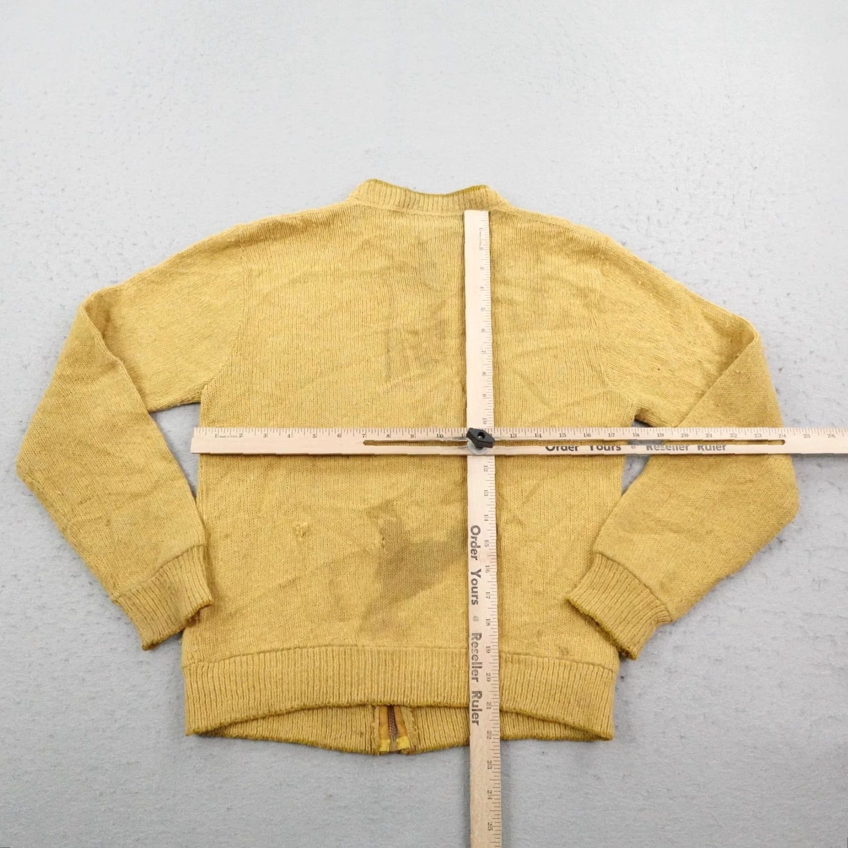 Vintage VINTAGE Campus Sweater Mens Medium Mustard Yellow Zip Up Mock Neck Cardigan 70s Size US M / EU 48-50 / 2 - 5 Thumbnail