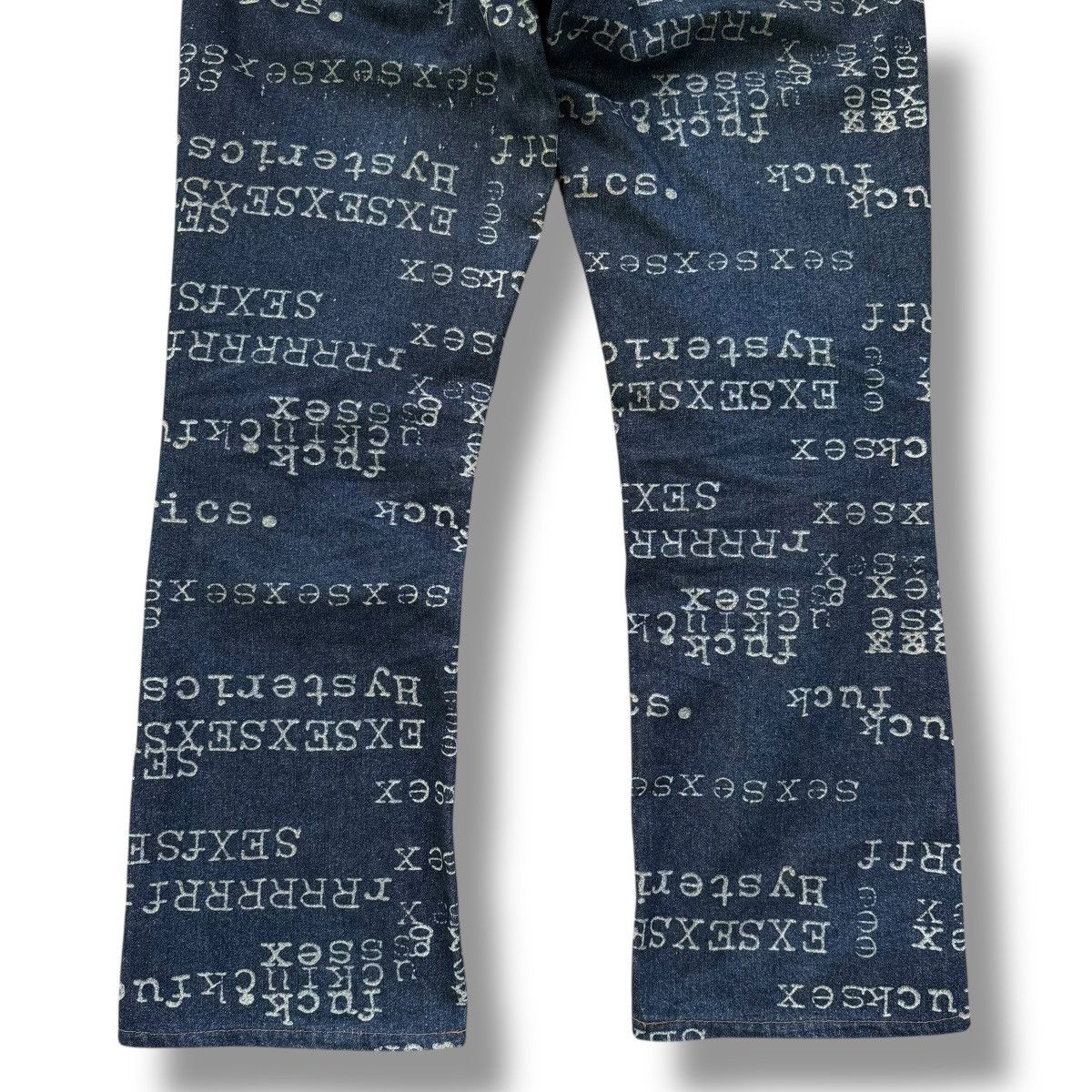 Hysteric Glamour Hysteric Glamour Typewriter Sex Fuck Boot Cut Denim Jeans Size US 27 - 8 Thumbnail