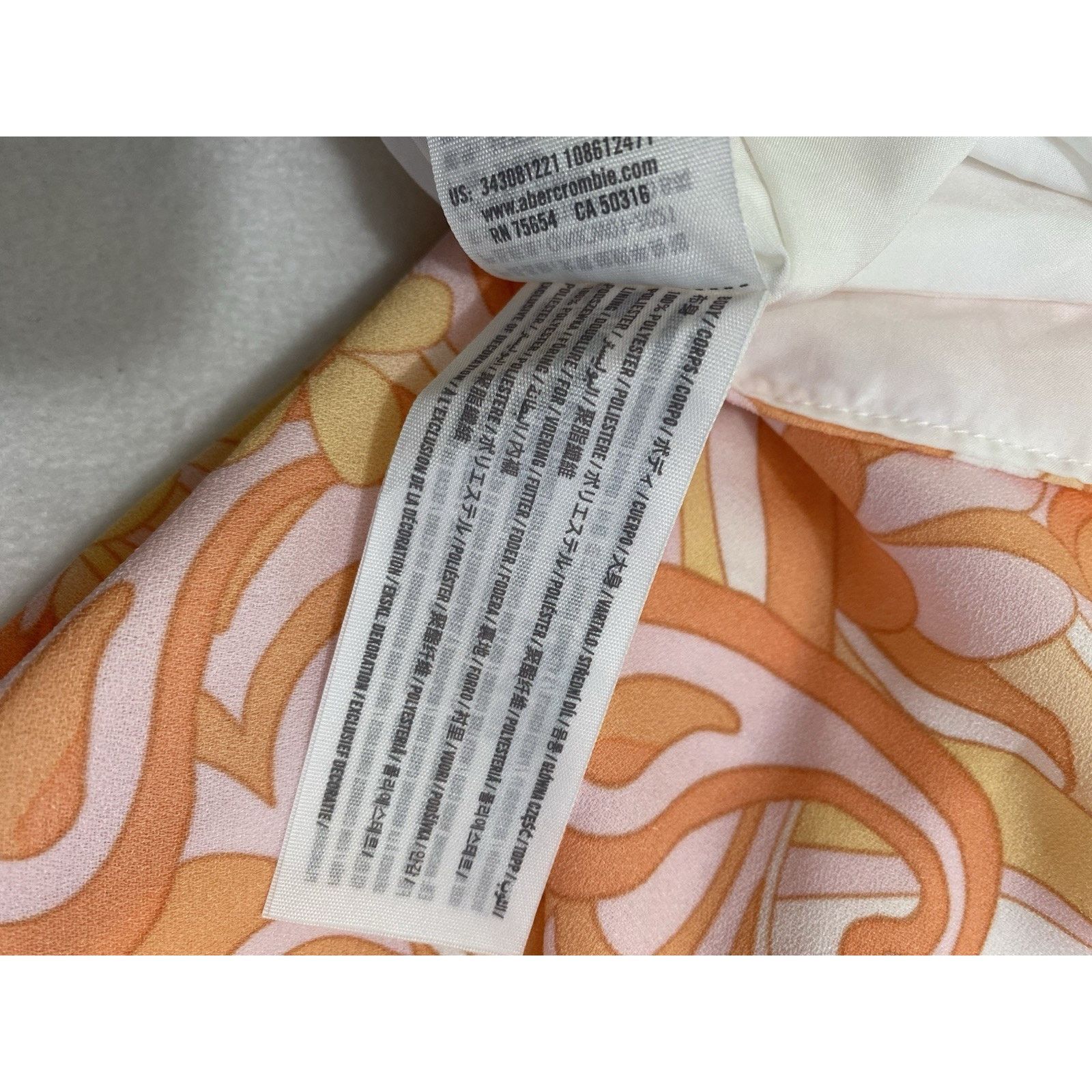 Hollister Hollister Women's Large Orange Floral High-rise Mini Skirt Size 32" / US 10 / IT 46 - 2 Thumbnail