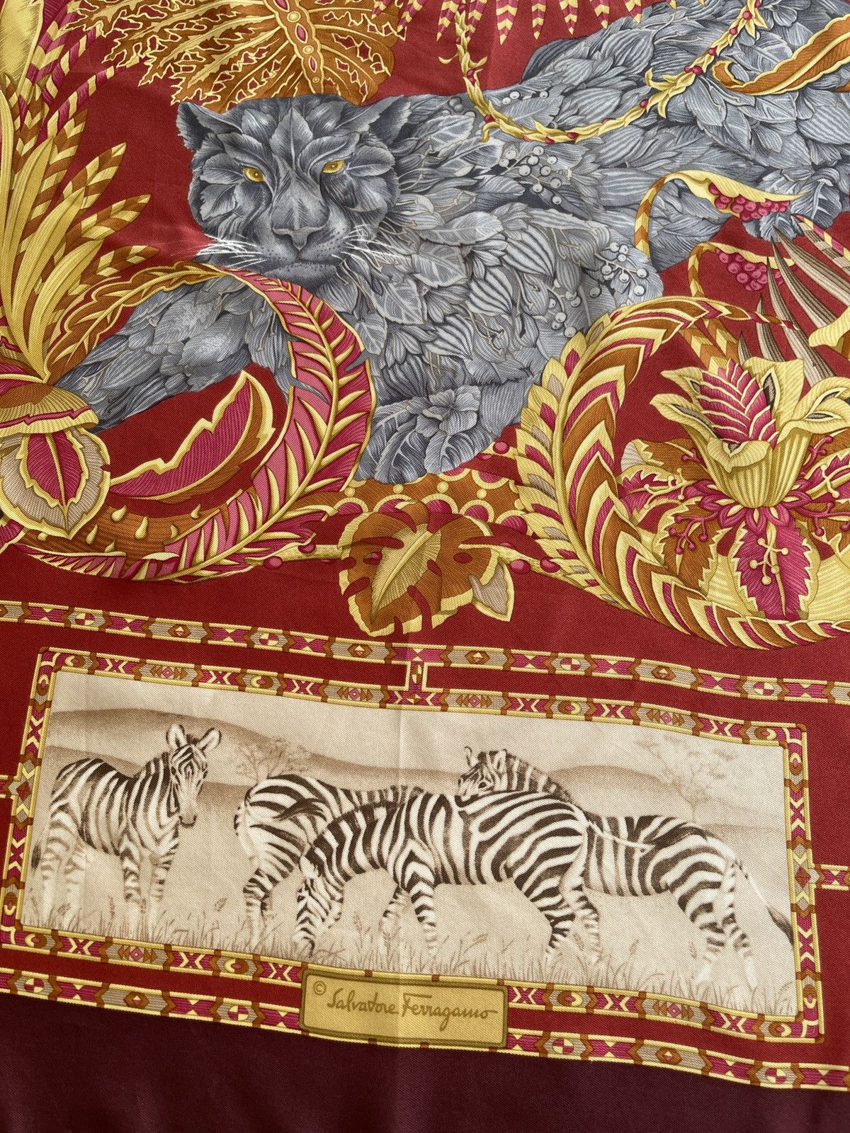 Salvatore Ferragamo Vintage Salvatore Ferragamo Animal Printed Silk Scarves Size ONE SIZE - 7 Thumbnail