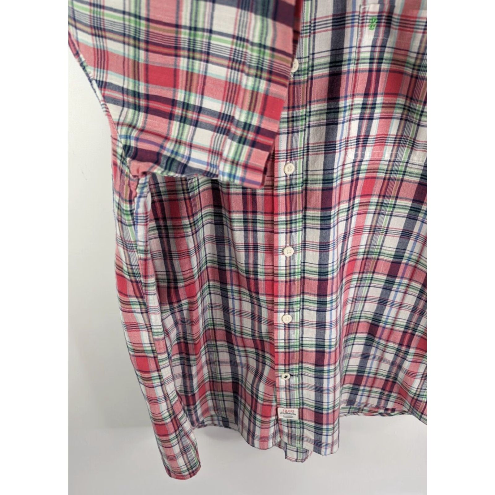 Izod Izod Saltwater Chambray Red And Green Plaid Shirt Relaxed Classics Men's Size XL Size US XL / EU 56 / 4 - 3 Thumbnail
