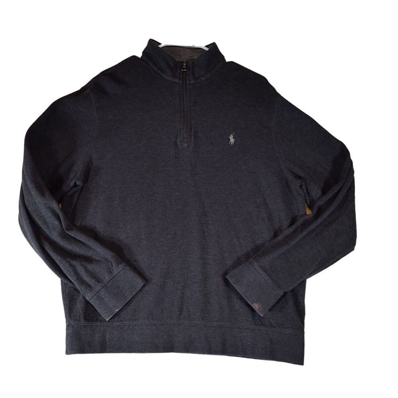 Polo Ralph Lauren Polo Ralph Lauren 1/4 Zip Sweater Men Large Grey Pullover Size US L / EU 52-54 / 3 - 1 Thumbnail