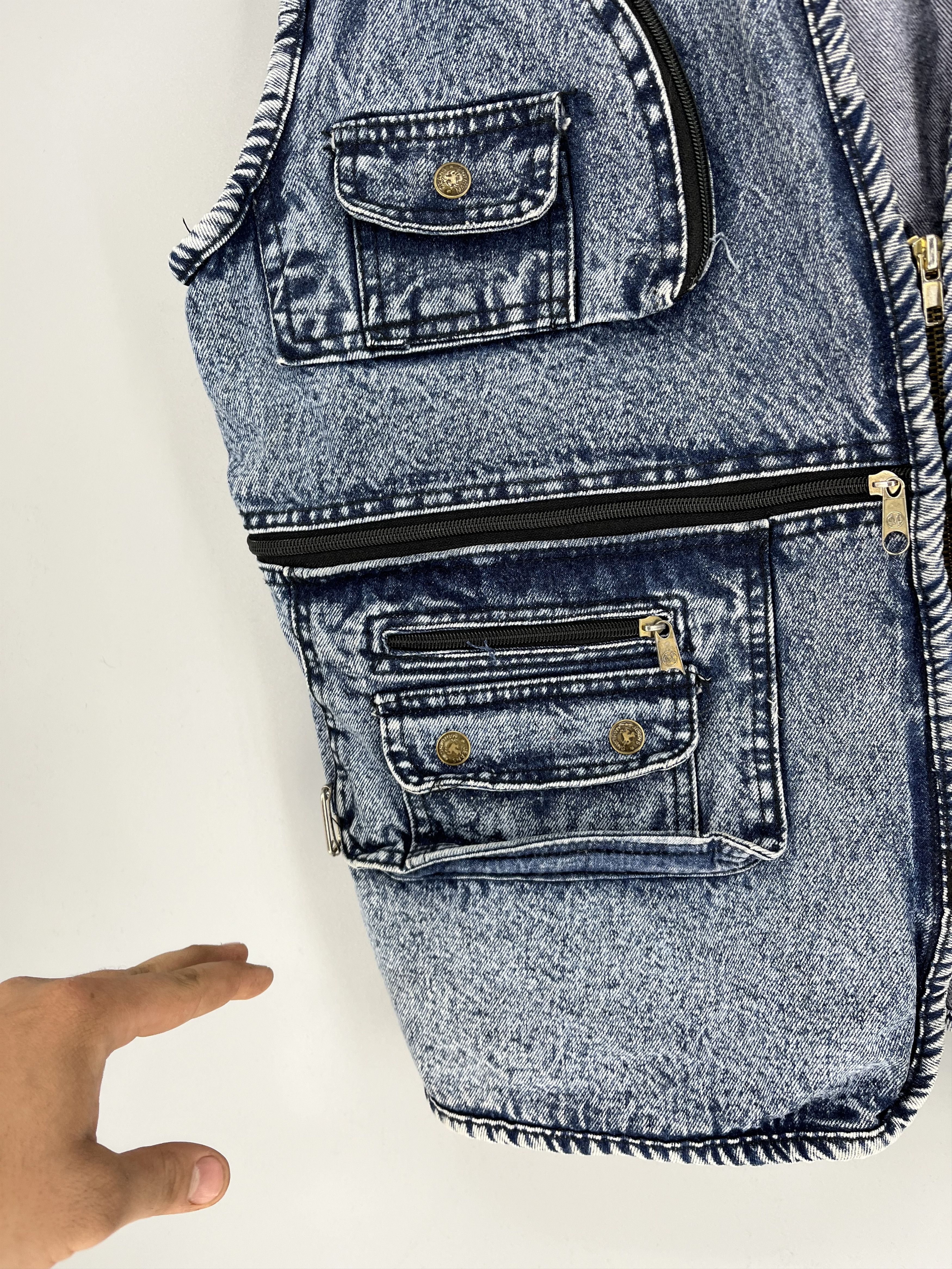 Marlboro Marlboro Classics Vintage Washed Multi-Pocket Denim Vest Size US M / EU 48-50 / 2 - 8 Thumbnail