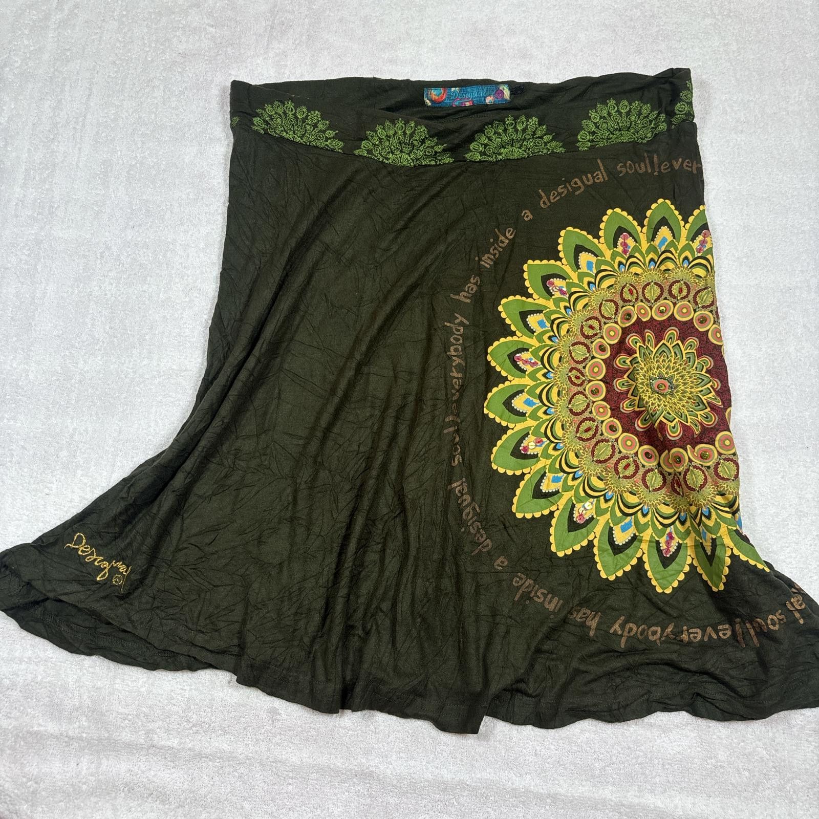 Desigual vintage green desigual floral midi skirt Size 40" / US 18 - 1 Thumbnail