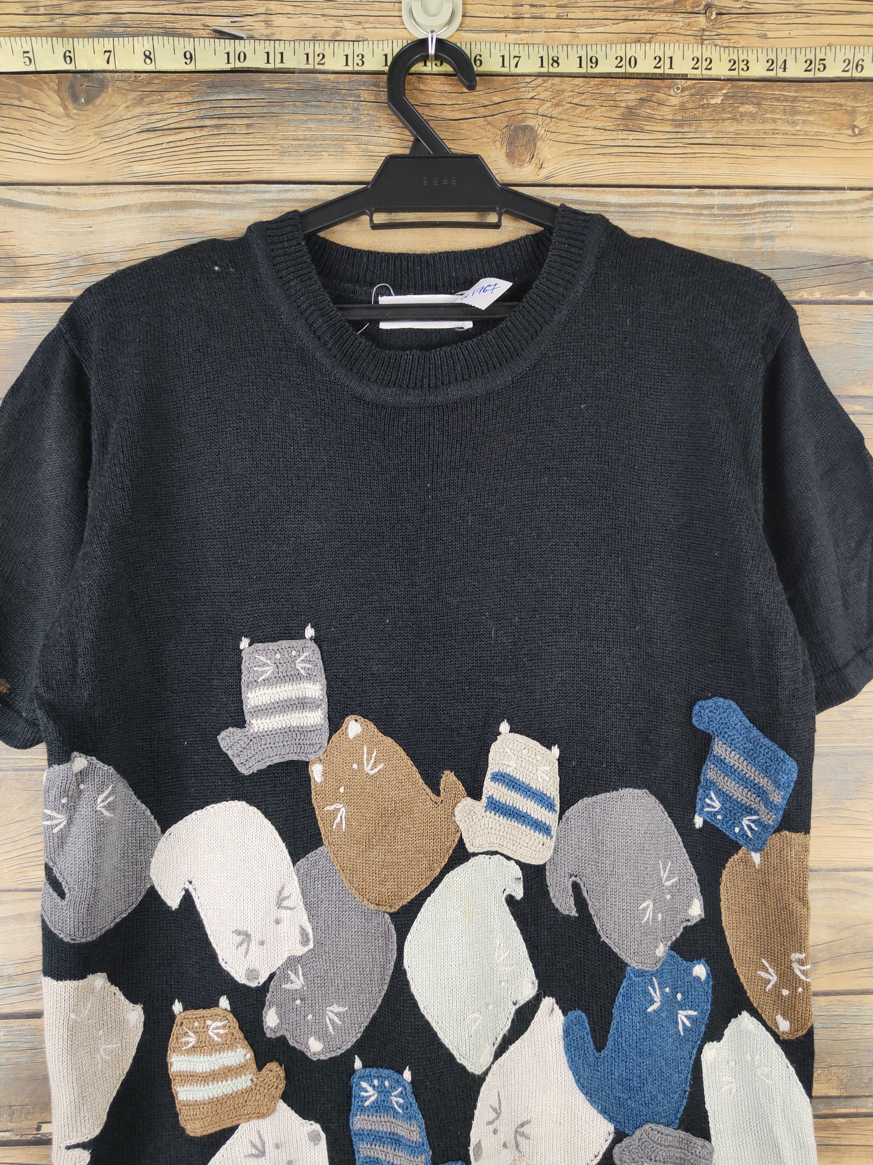 Japanese Brand Hana no Hana Black Cats Short Sleeve T-shirts #W1767 Size US M / EU 48-50 / 2 - 3 Thumbnail