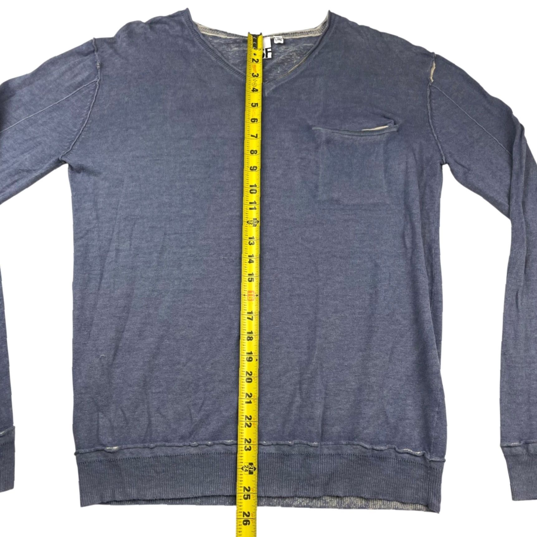 Vintage NSF Men’s Linen/Cotton V-Neck Pullover Pocket Sweater Blue Medium Size US M / EU 48-50 / 2 - 5 Thumbnail