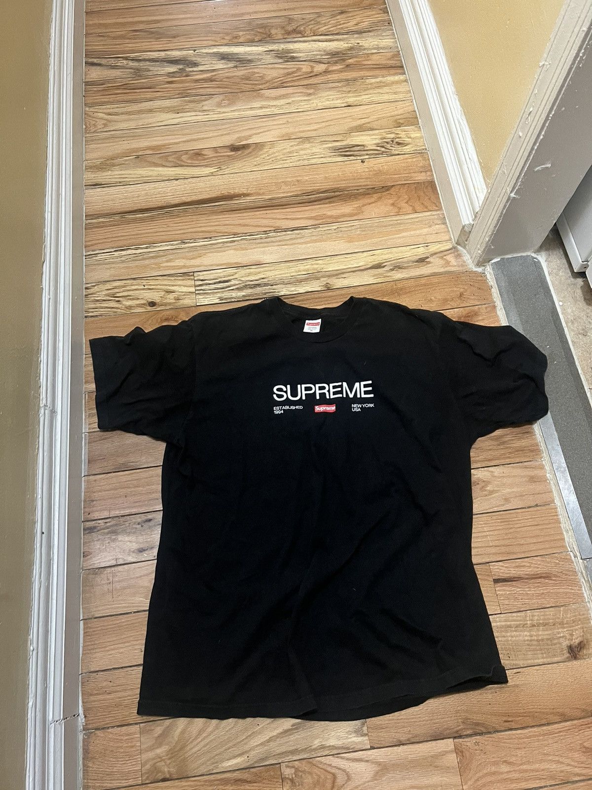 image of Supreme Established 1994 Tee in Black, Men's (Size XL)