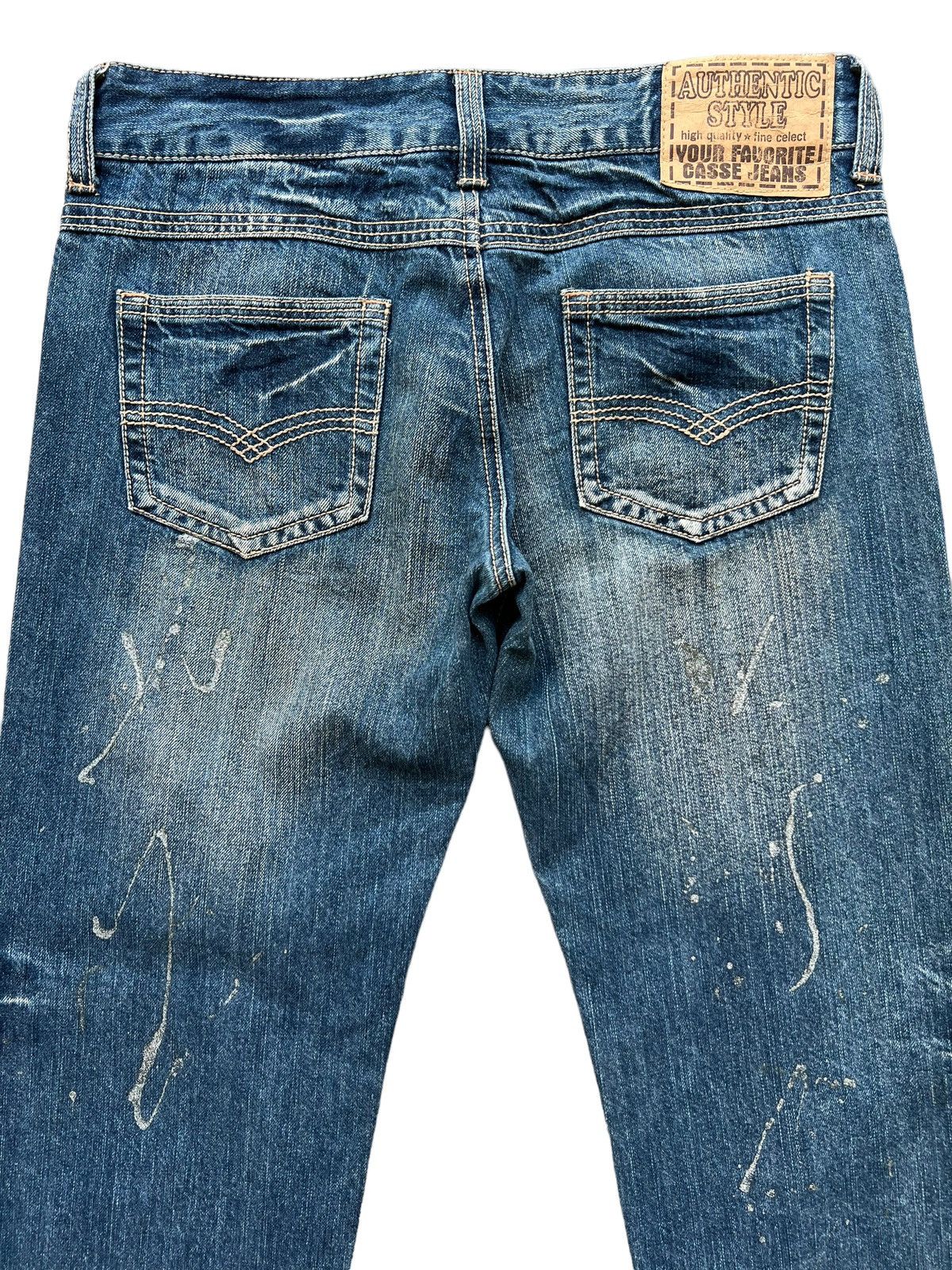 Japanese Brand Distressed Ripped Low Rise Denim Jeans 33x31