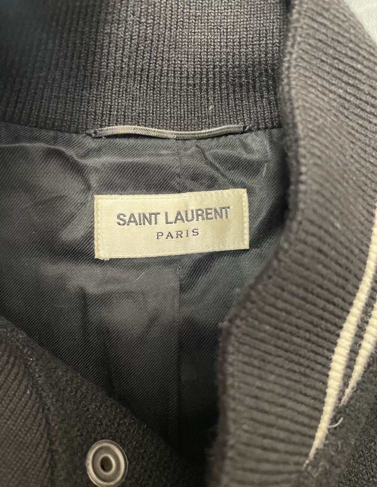 Saint laurent slp 21aw Classic Black Wool Baseball Jacket