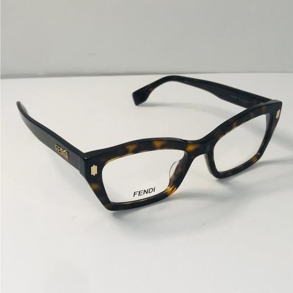 Fendi New- 💯 - Authentic FENDI FE50038I 052 Brown Havana eyeglass Size ONE SIZE - 10 Thumbnail