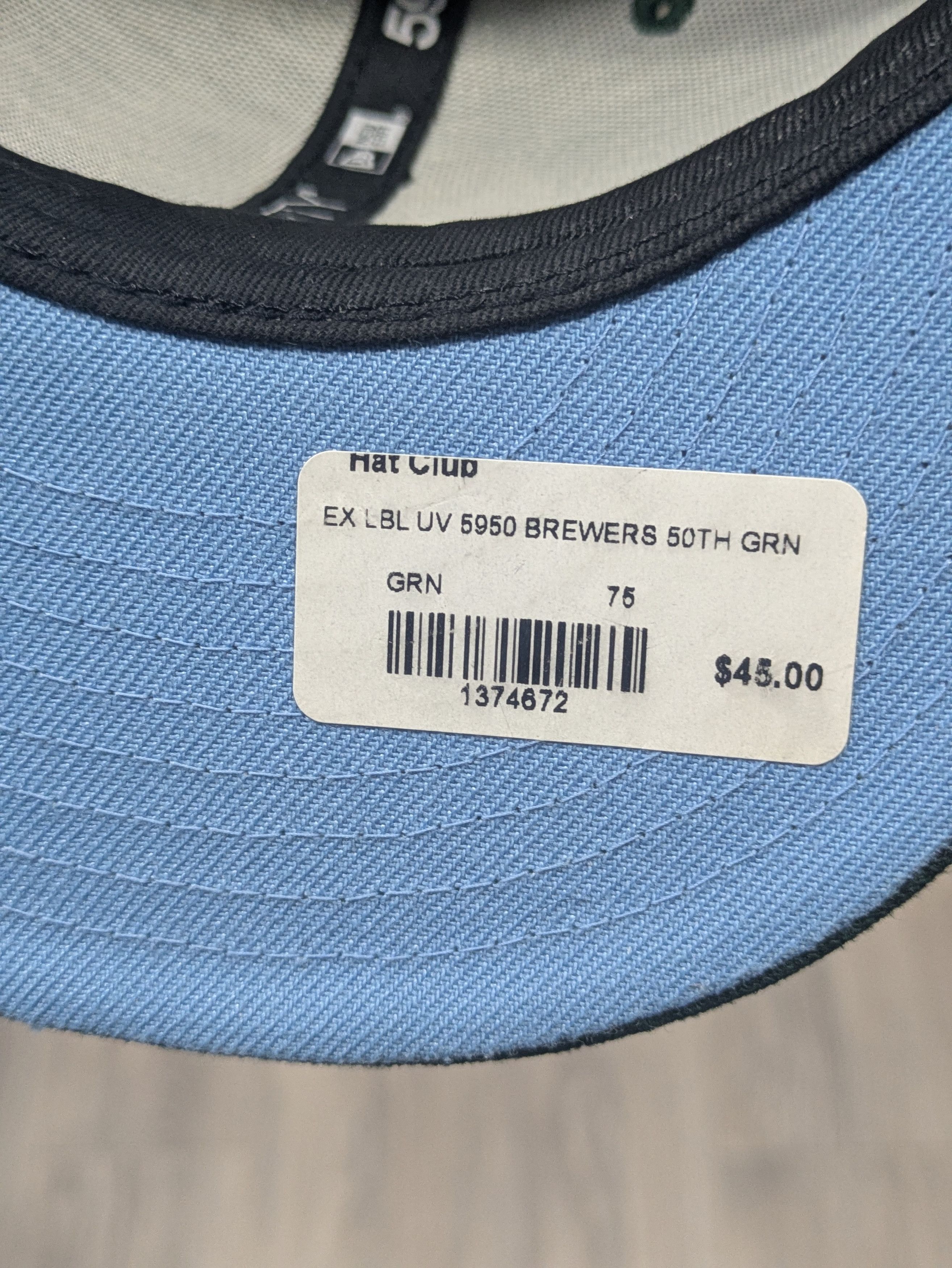 Hat Club New Era 59fifty Milwaukee Brewers 7 5/8 Green icy noho Size ONE SIZE - 4 Thumbnail