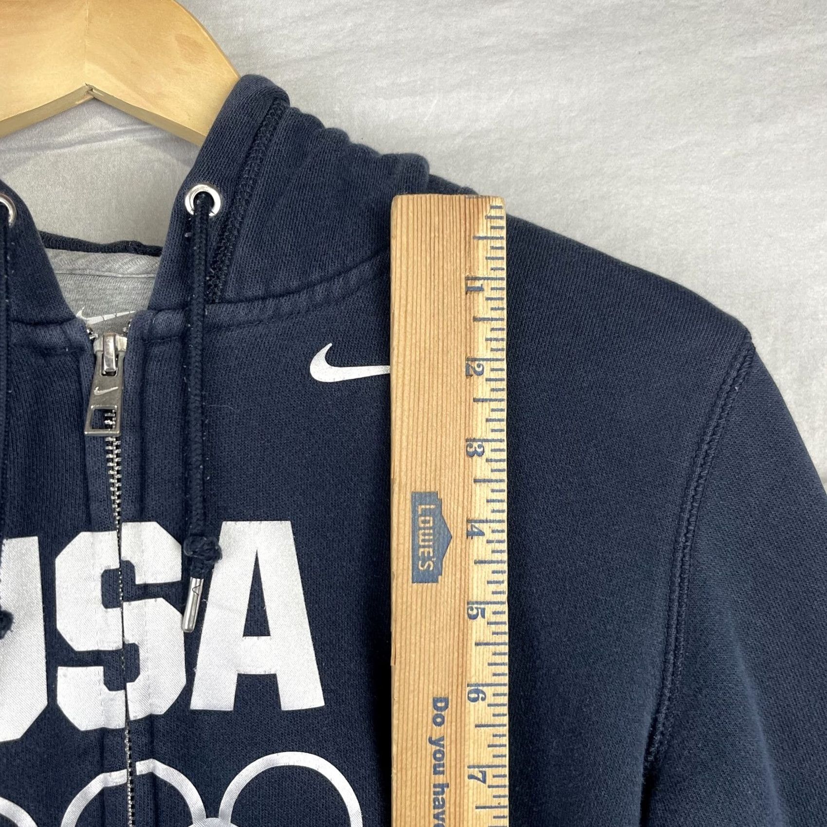 Nike Nike Hoodie Womens Medium Navy Full Zip Fleece USA Olympics London Style: Hooded Pockets Casual Activewear Size M / US 6-8 / IT 42-44 - 4 Thumbnail