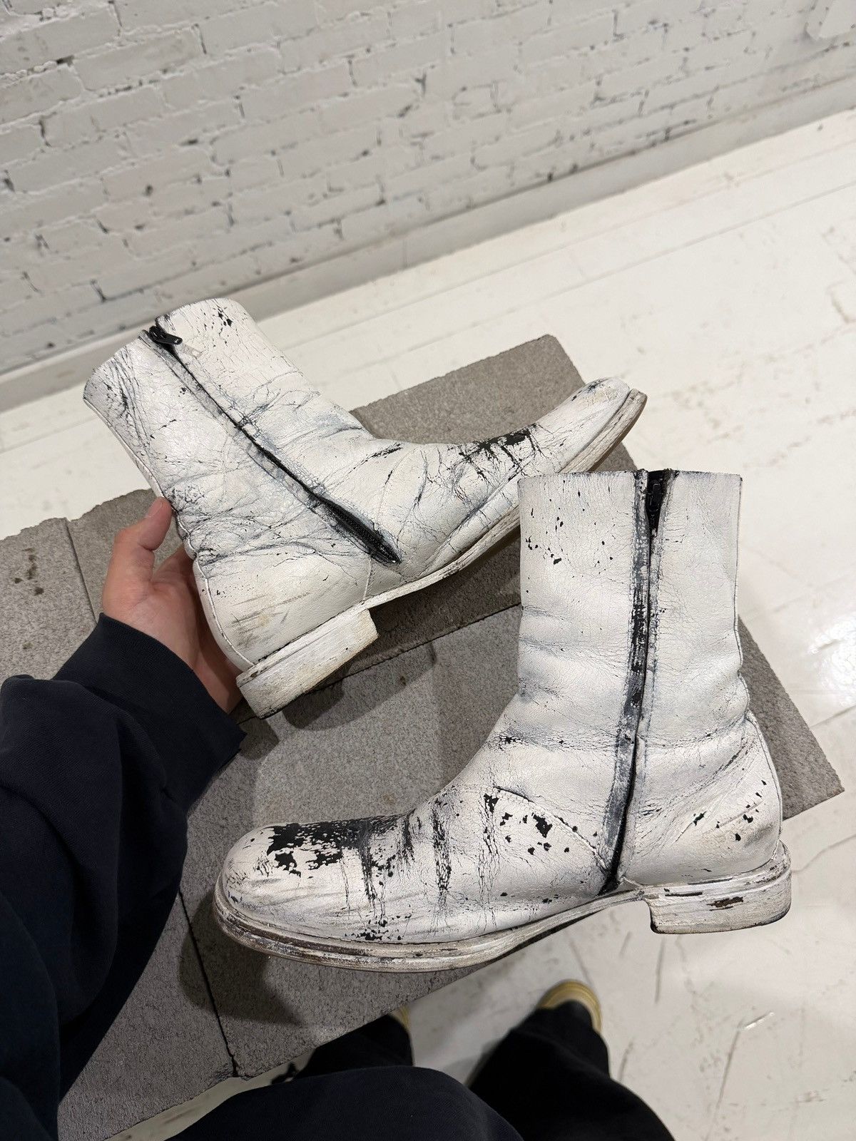 Maison Margiela 2002 MAISON MARTIN MARGIELA PAINTED SQUARE TOE BOOTS Size US 10 / EU 43 - 4 Thumbnail