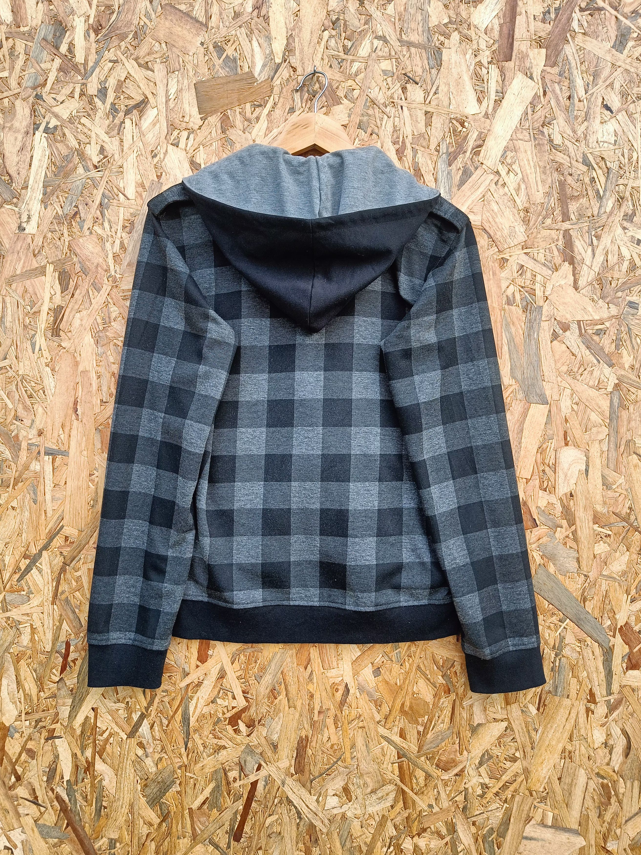 Japanese Brand Double Collar, Checker Zipper Hoodies Punk GrungeJacket Size US L / EU 52-54 / 3 - 9 Thumbnail
