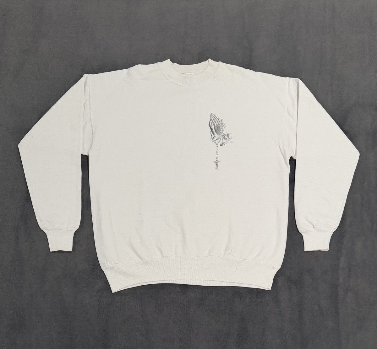 Homies Vintage 1998 Aztlan Graphics Praying Hands Cross Crewneck Size US L / EU 52-54 / 3 - 7 Thumbnail