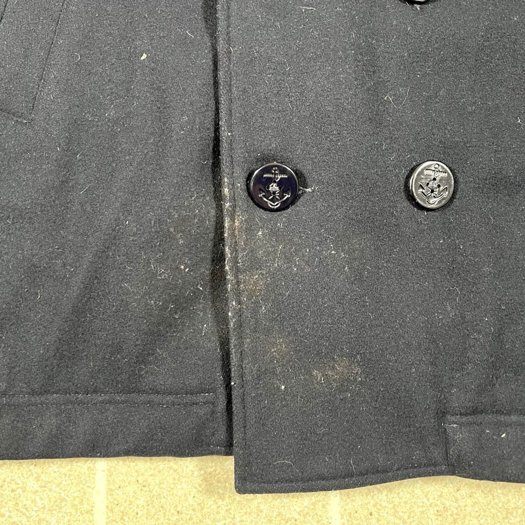 Vintage RARE WOOLRICH MEN NAVY DOUBLE BREASTED WOOL PEA COAT JACKET LINED MEDIUM Blue Wool Size US M / EU 48-50 / 2 - 5 Thumbnail
