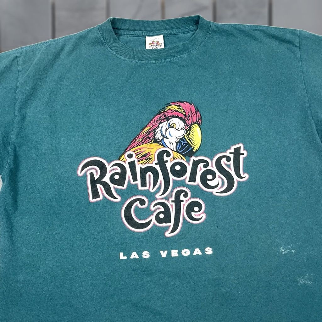 Vintage VINTAGE Rainforest Cafe T Shirt Adult XL Green Parrot Graphic Mens 80s 90s Be**er**g Game? Size US XL / EU 56 / 4 - 1 Thumbnail