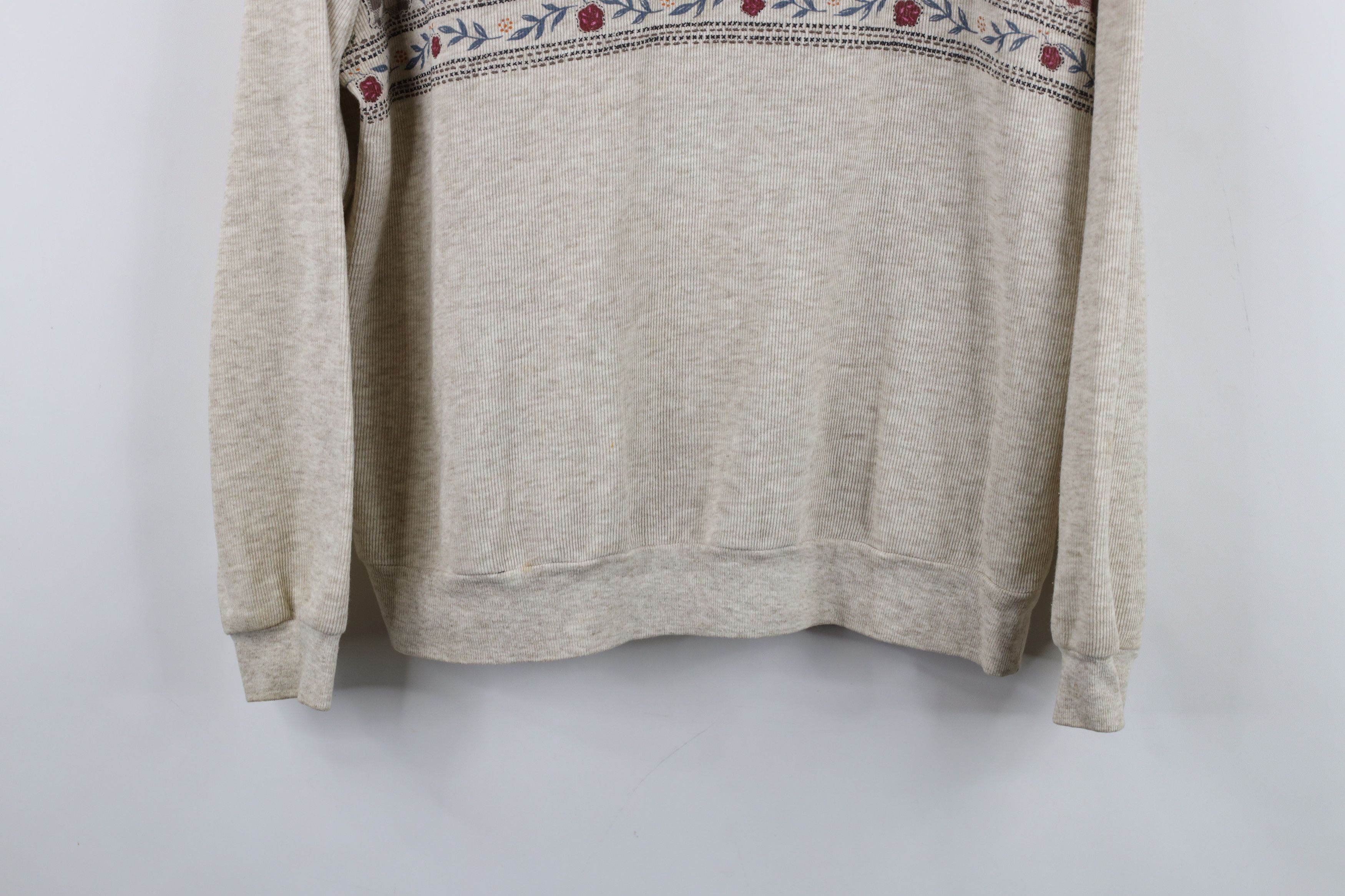 Vintage Vintage 90s Streetwear Dog Flower Ribbed Knit Polo Size L / US 10 / IT 46 - 3 Thumbnail