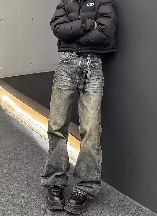 Japanese Brand × Vintage Streetwear Washed Dirty Baggy Blue Jean Size US 32 / EU 48 - 1 Thumbnail