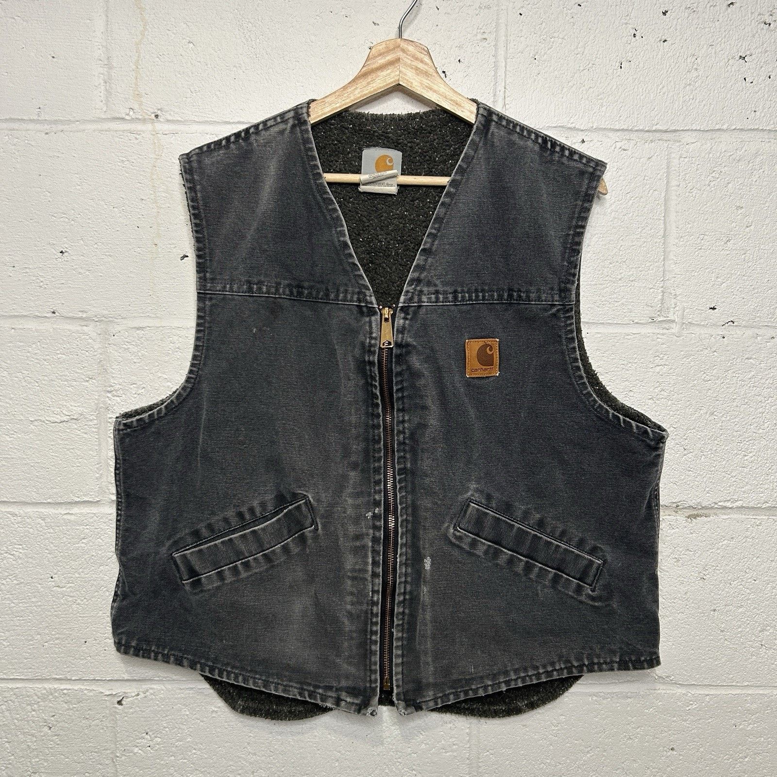 Sherpa Lined Vest Carhartt Vest Navy Carhartt Men's Washed Duck
