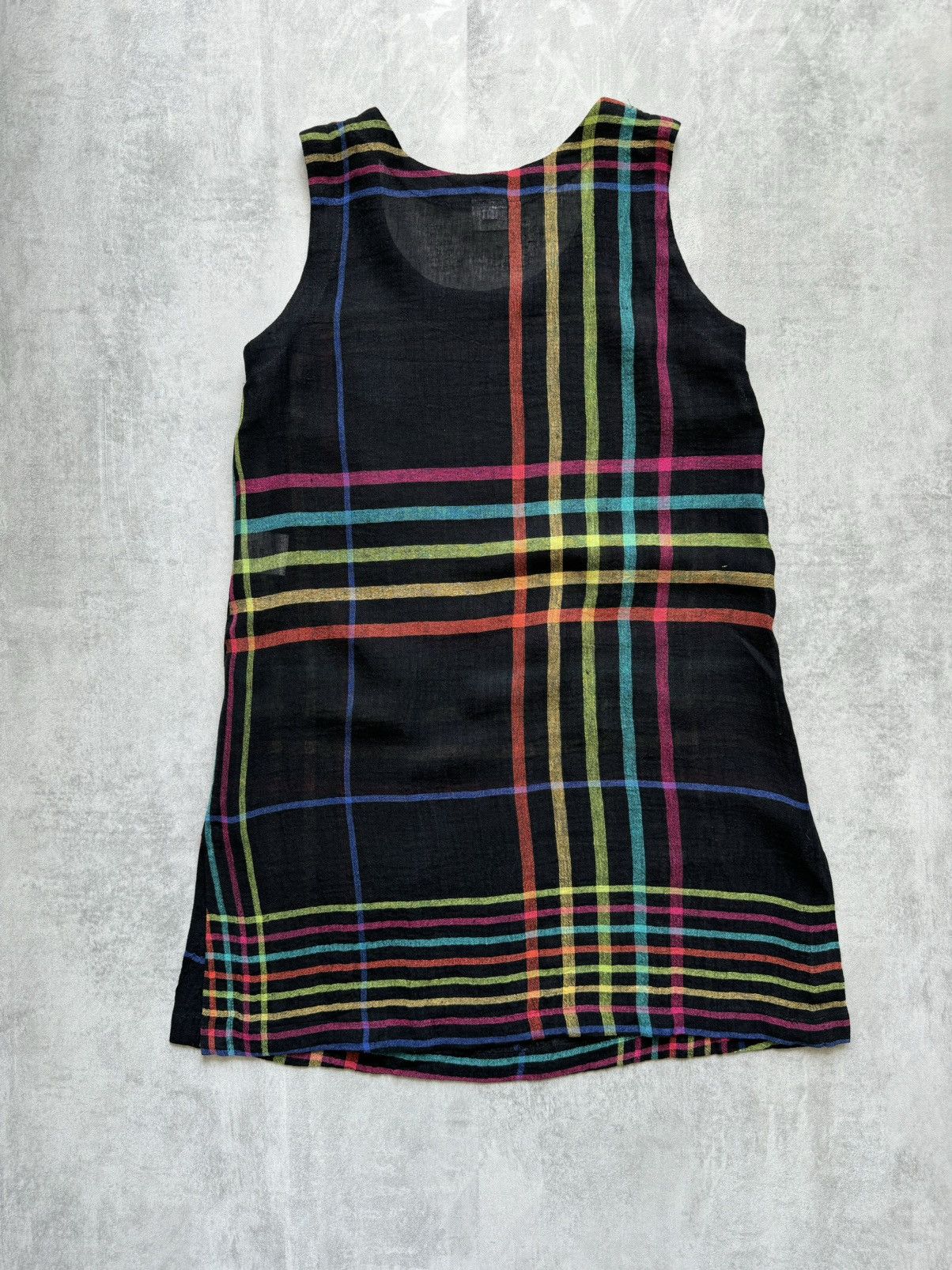 Designer × Japanese Brand AINO LINEN DRESS Plaid lino midi dress Womens relaxed XS Size XS / US 0-2 / IT 36-38 - 4 Thumbnail