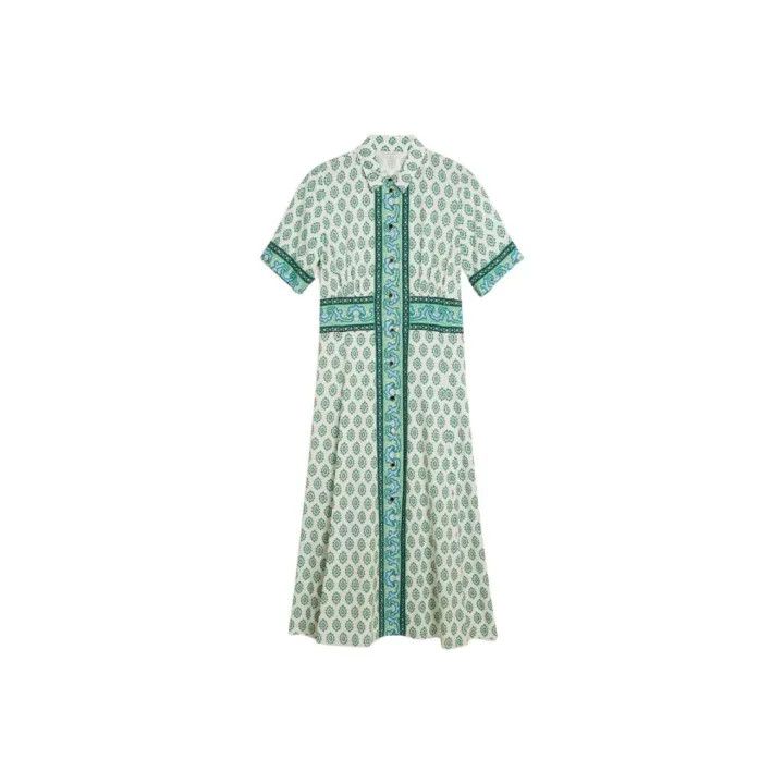 Sandro Sandro Green Short Sleeve Casual Dress 0079 Size XS / US 0-2 / IT 36-38 - 1 Thumbnail