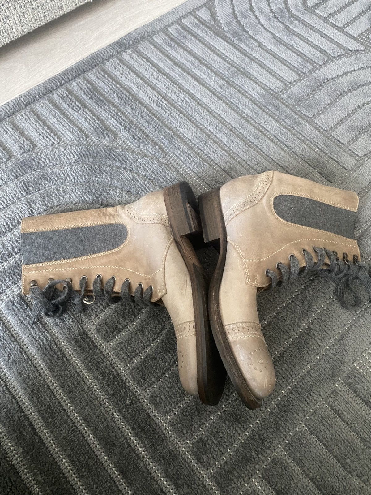 Brunello Cucinelli Brunello cucinelli Ankle boots in leather and cashmere Size US 8 / IT 38 - 3 Thumbnail
