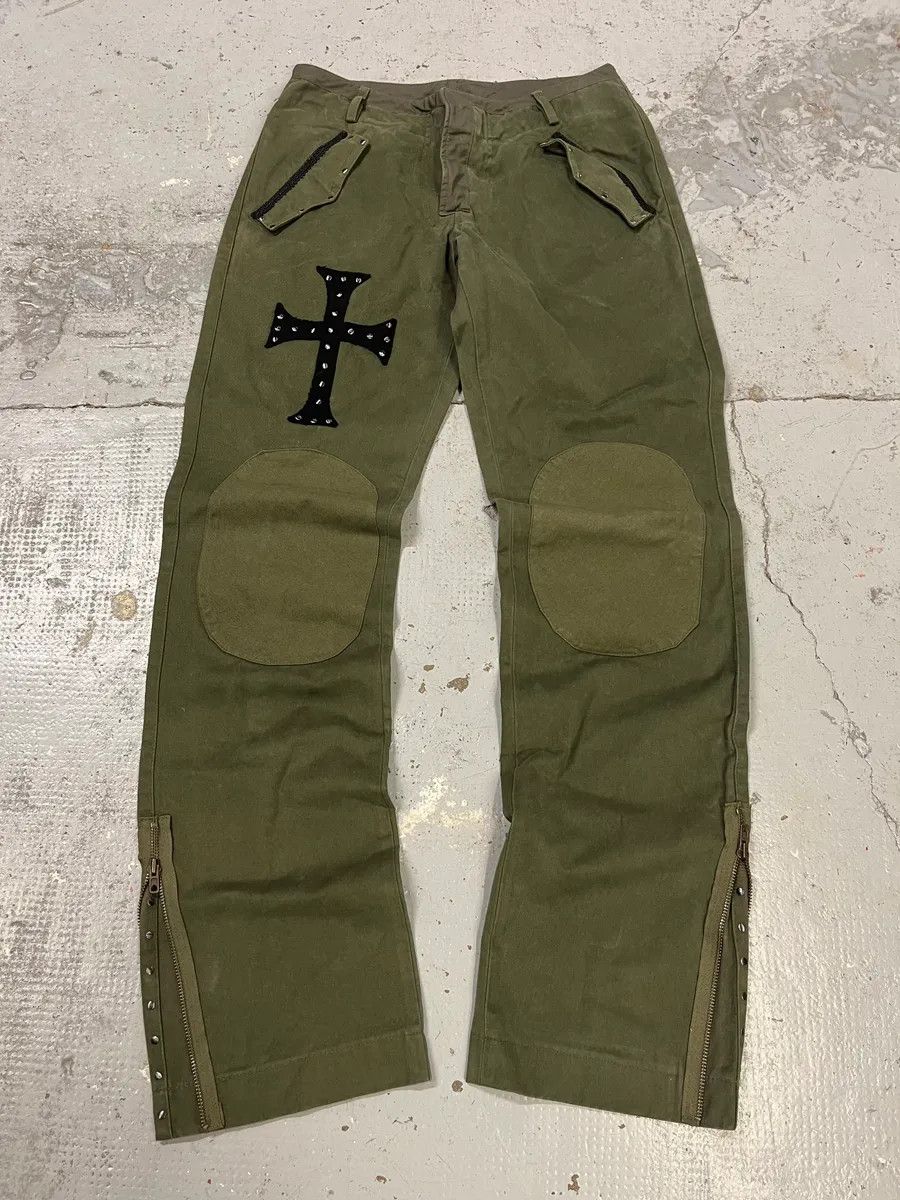 Daniele Alessandrini Daniele Alessandrini Cross Patch Olive Pants Size US 31 - 1 Thumbnail