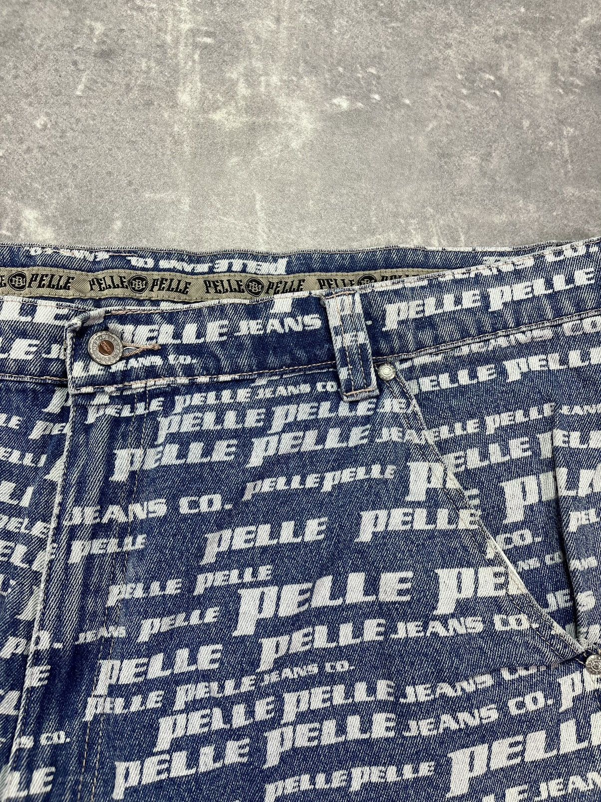 Pelle Pelle Pelle Pelle Marc Buchanan Vintage Multilogo Mega Baggy Jorts Size US 44 / EU 60 - 7 Thumbnail