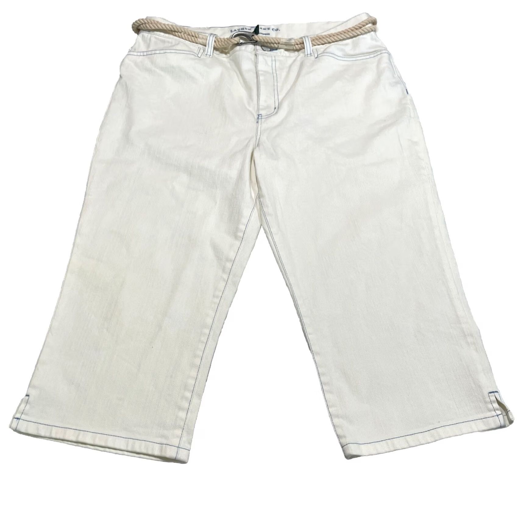 Ralph Lauren Ralph Lauren Lauren Jeans Nautical Classic Midcalf Rope Belt White Size 12/P Petites Women Size 34" / US 12 / IT 48 - 2 Thumbnail