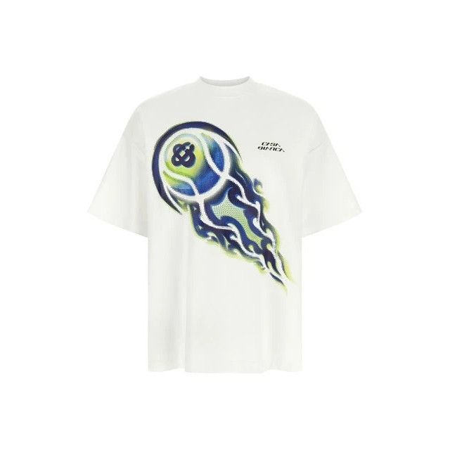 CASABLANCA Flaming Tennis Ball White T-shirt New & Authentic